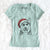 Santa Sesi the Siberian Husky - Women's V-neck Shirt