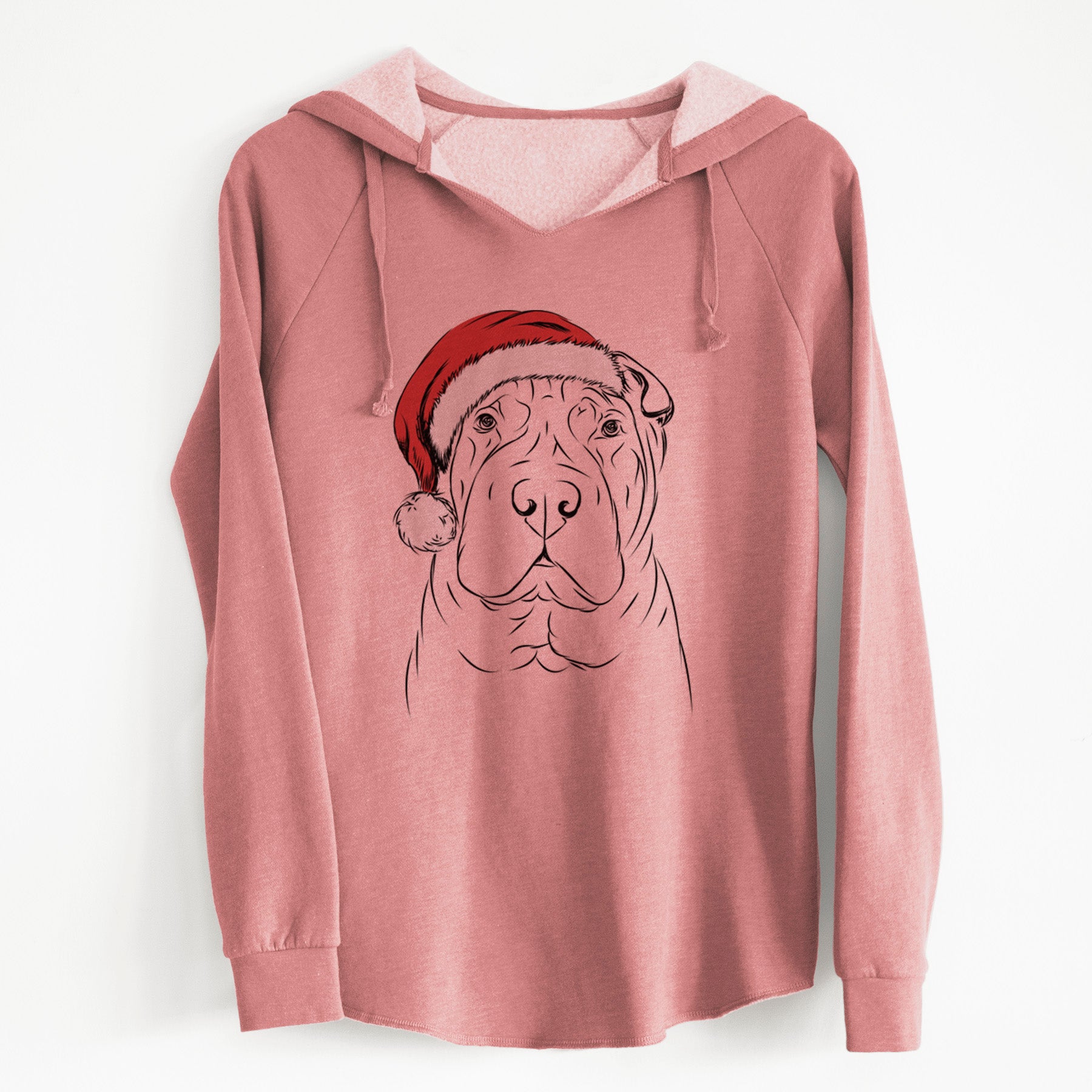 Santa Sharpy the Shar Pei - Cali Wave Hooded Sweatshirt