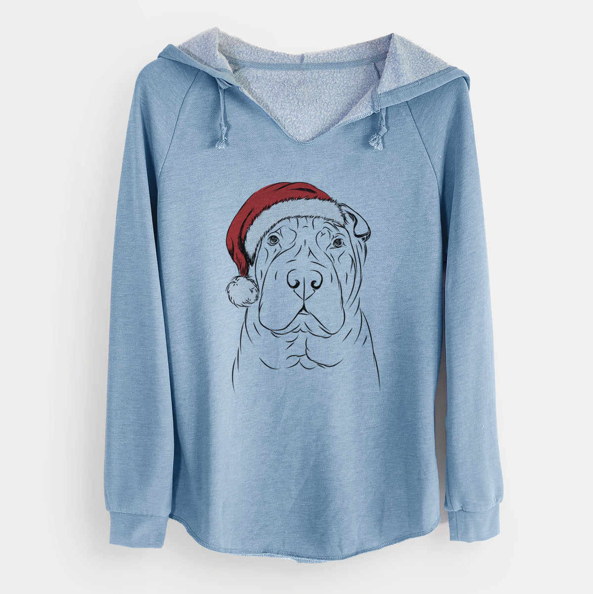 Santa Sharpy the Shar Pei - Cali Wave Hooded Sweatshirt