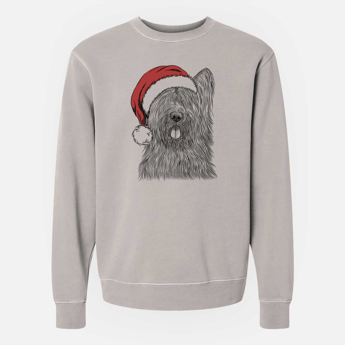 Santa Shay the Briard - Unisex Pigment Dyed Crew Sweatshirt