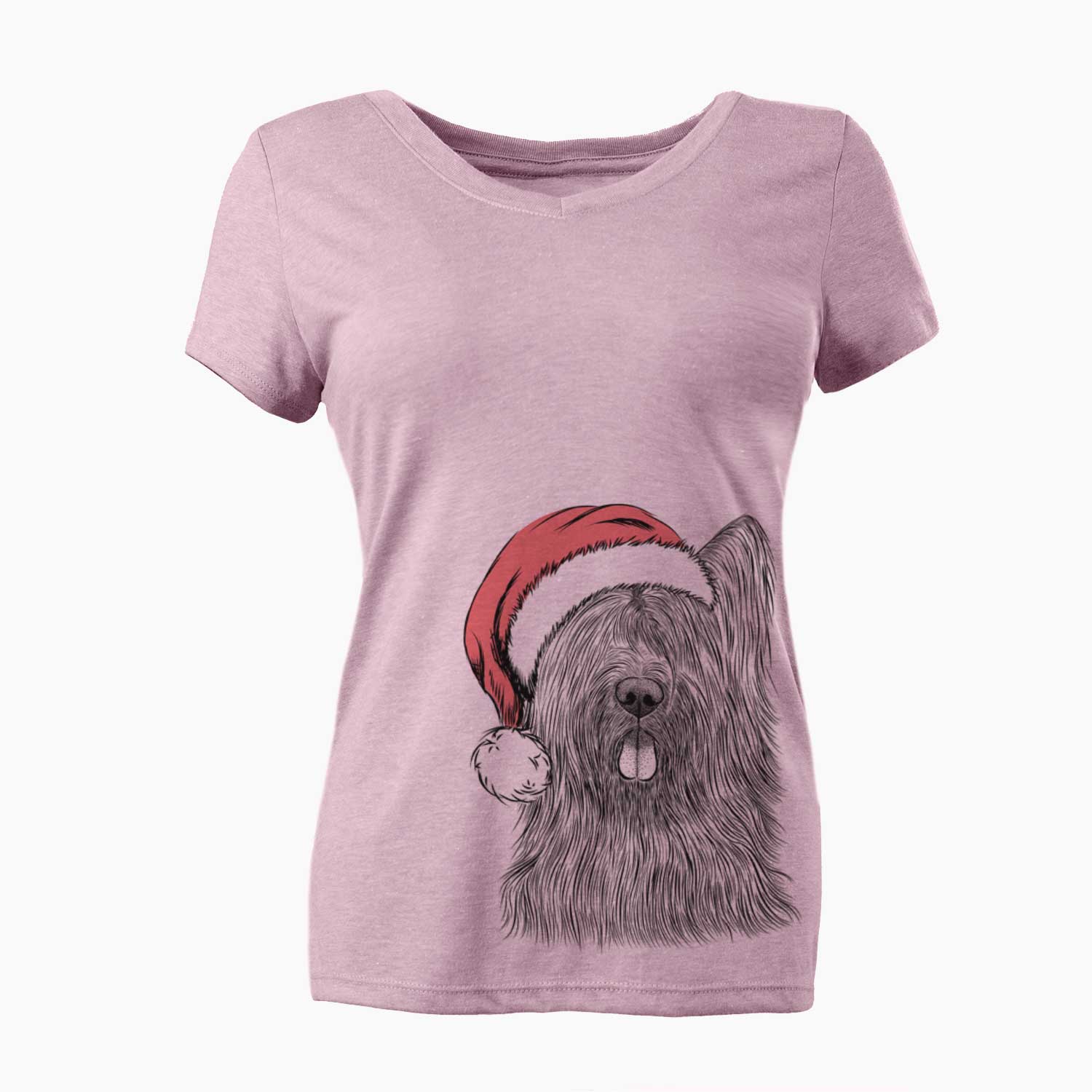 Santa Shay the Briard - Women's V-neck Shirt