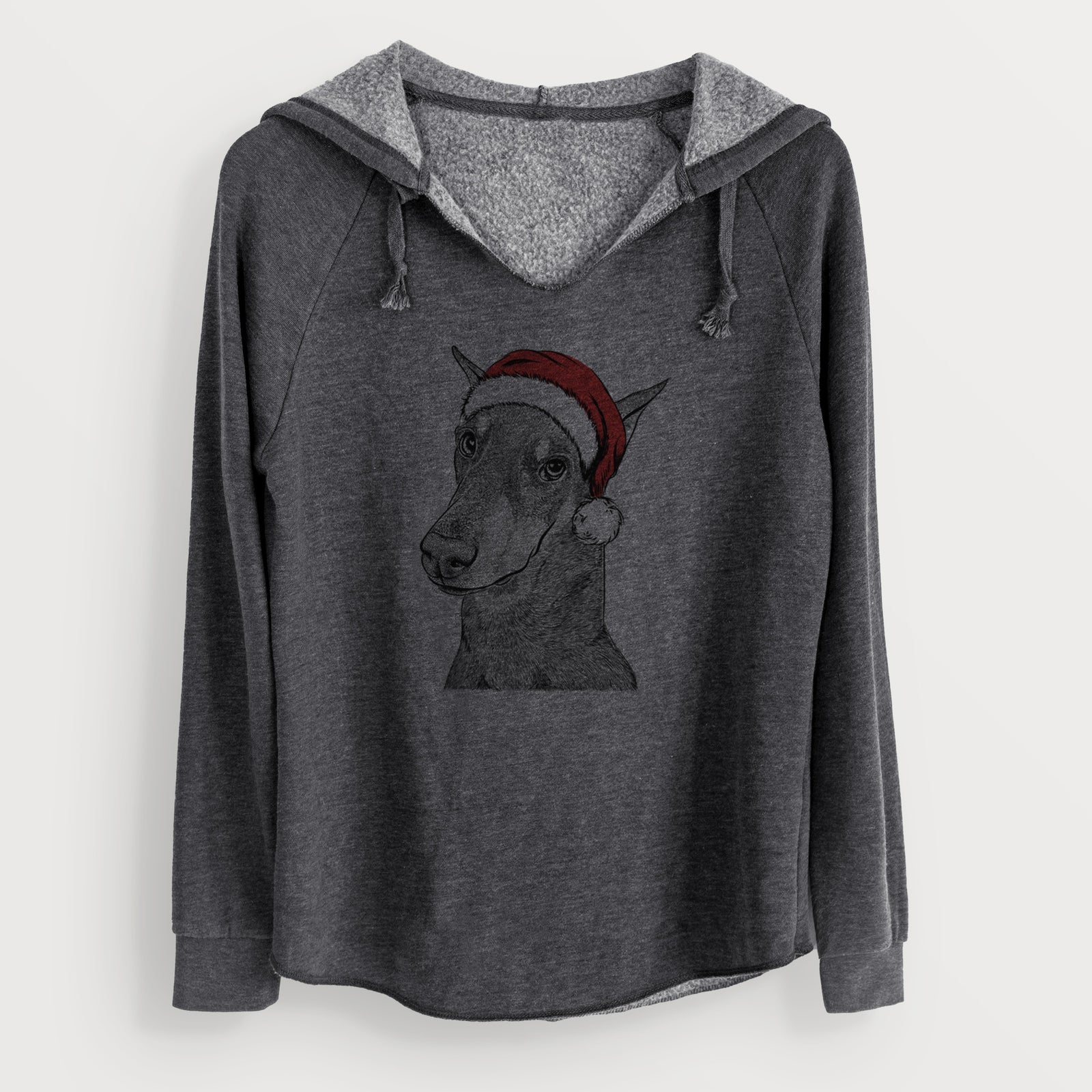 Santa Shelby the Doberman Pinscher - Cali Wave Hooded Sweatshirt