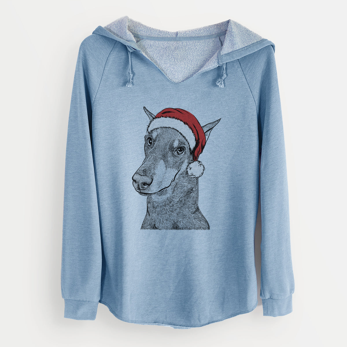 Santa Shelby the Doberman Pinscher - Cali Wave Hooded Sweatshirt
