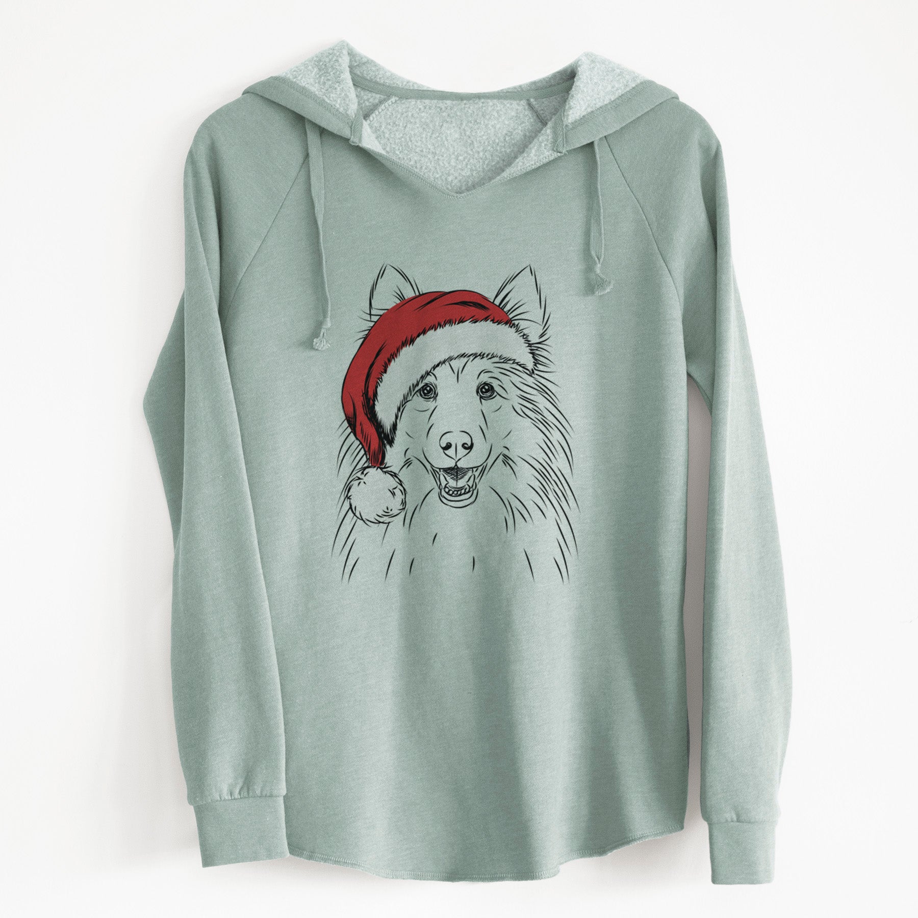 Santa Sheldon the Shetland Sheepdog - Cali Wave Hooded Sweatshirt