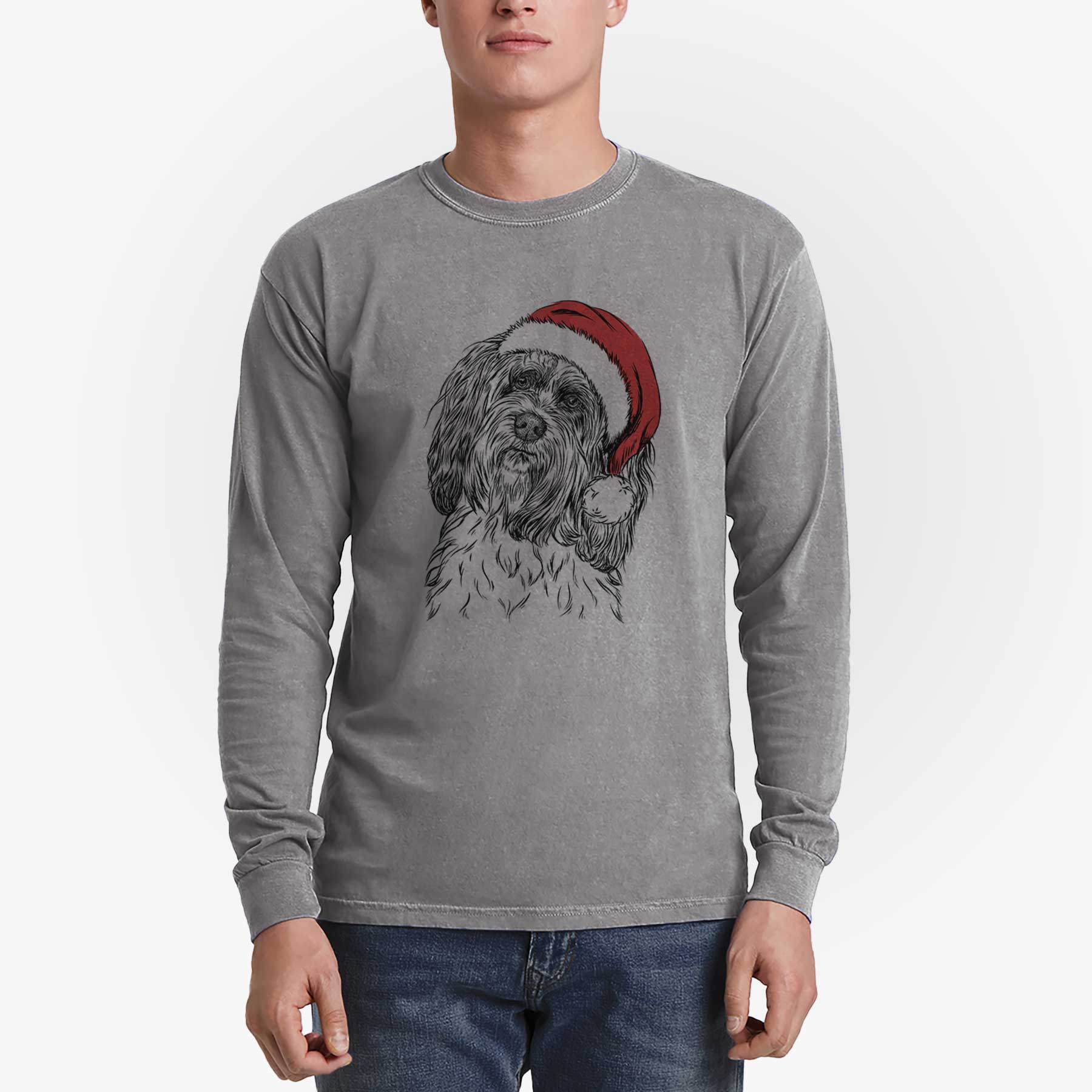 Santa Shenpa the Tibetan Terrier - Heavyweight 100% Cotton Long Sleeve