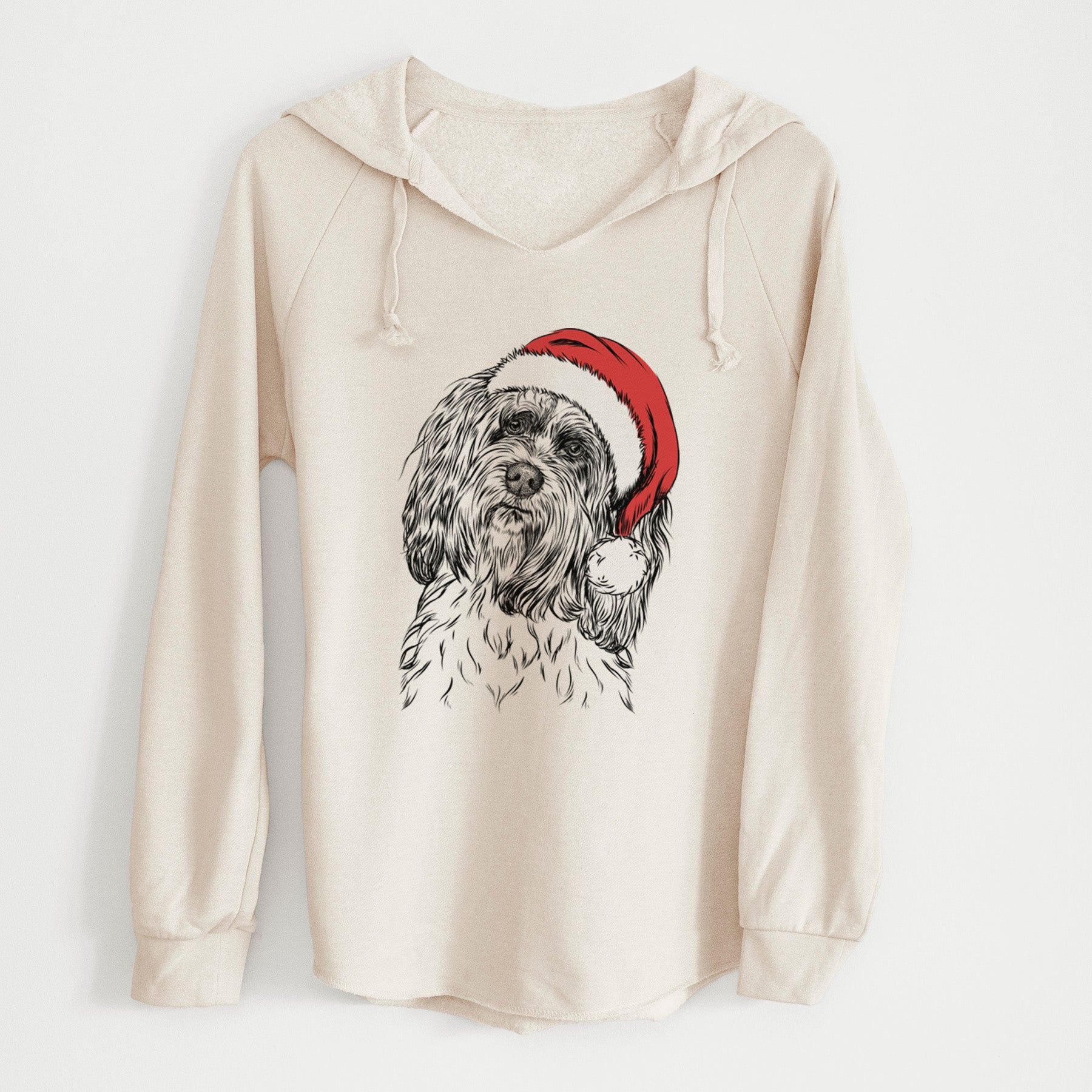 Santa Shenpa the Tibetan Terrier - Cali Wave Hooded Sweatshirt