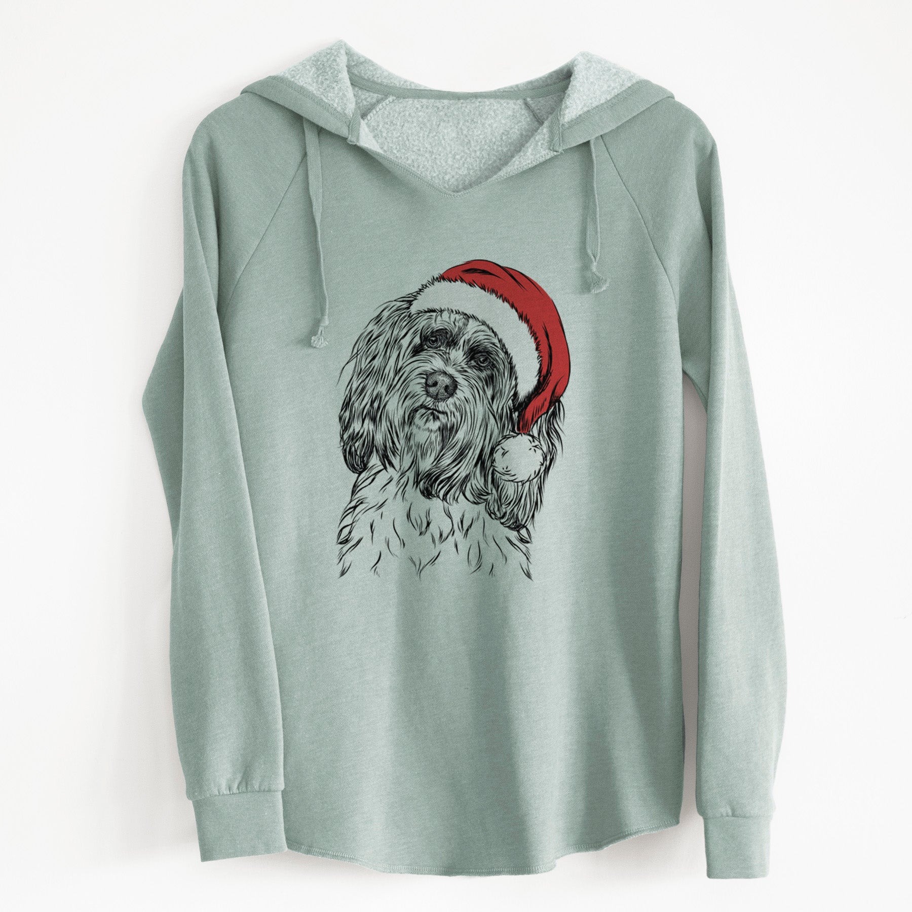 Santa Shenpa the Tibetan Terrier - Cali Wave Hooded Sweatshirt