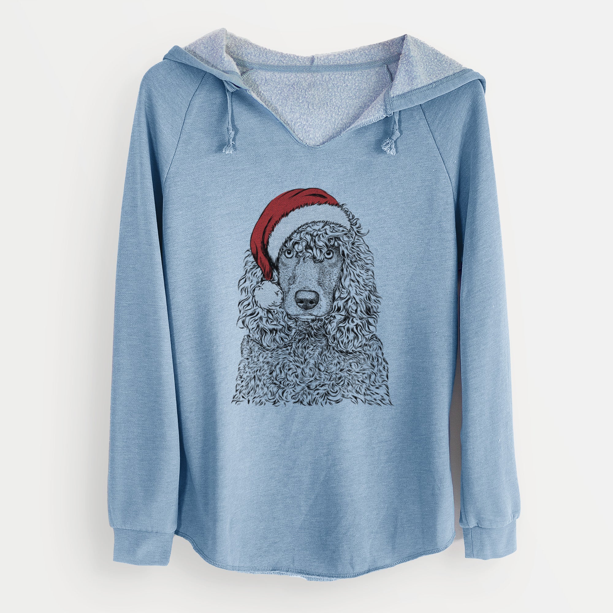 Santa Shilo the Irish Water Spaniel - Cali Wave Hooded Sweatshirt