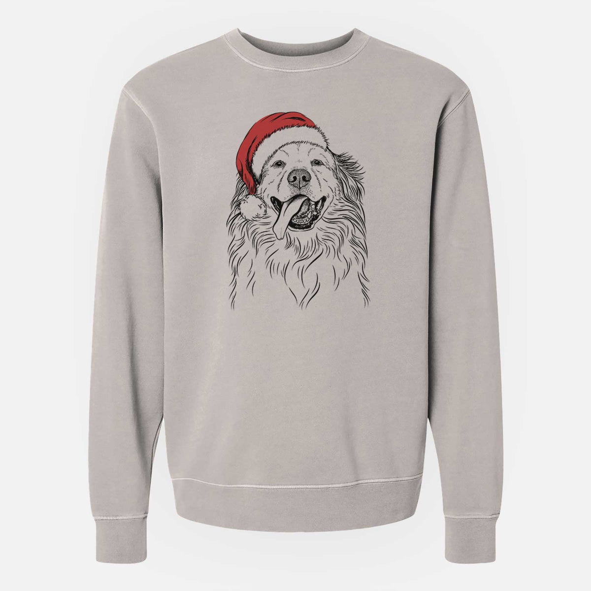 Santa Shooter the Golden Retriever - Unisex Pigment Dyed Crew Sweatshirt