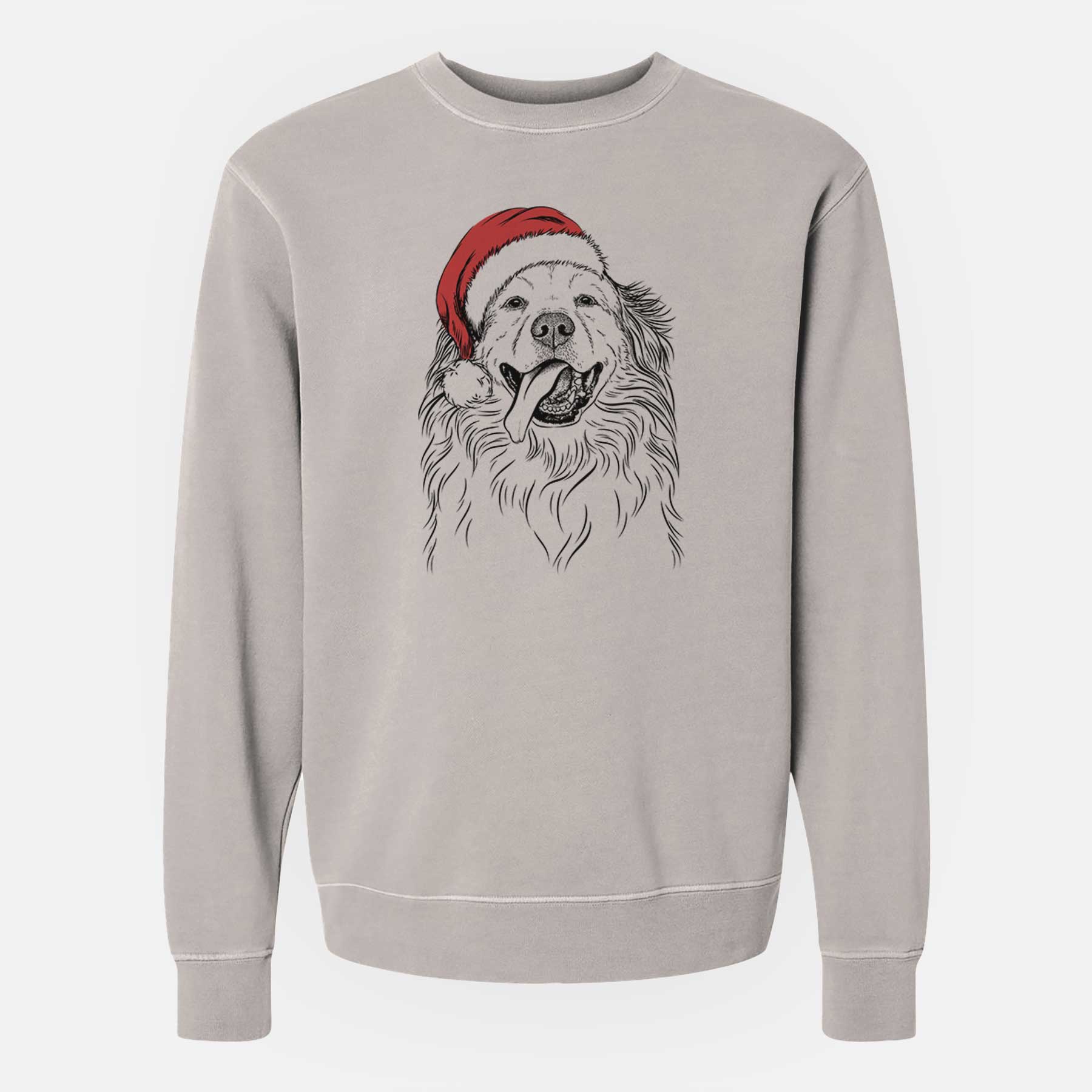 Santa Shooter the Golden Retriever - Unisex Pigment Dyed Crew Sweatshirt