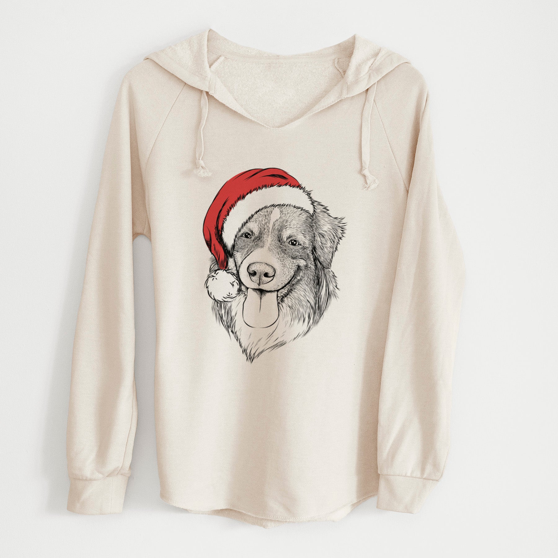 Santa Siena the Australian Shepherd - Cali Wave Hooded Sweatshirt