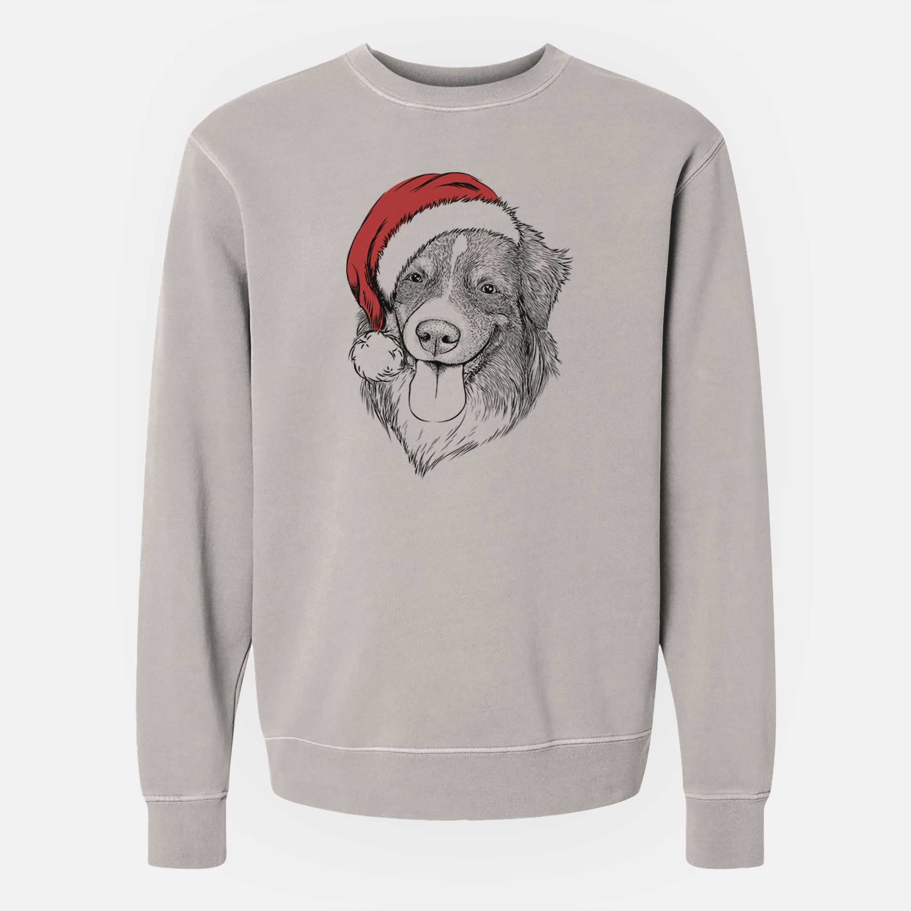Santa Siena the Australian Shepherd - Unisex Pigment Dyed Crew Sweatshirt