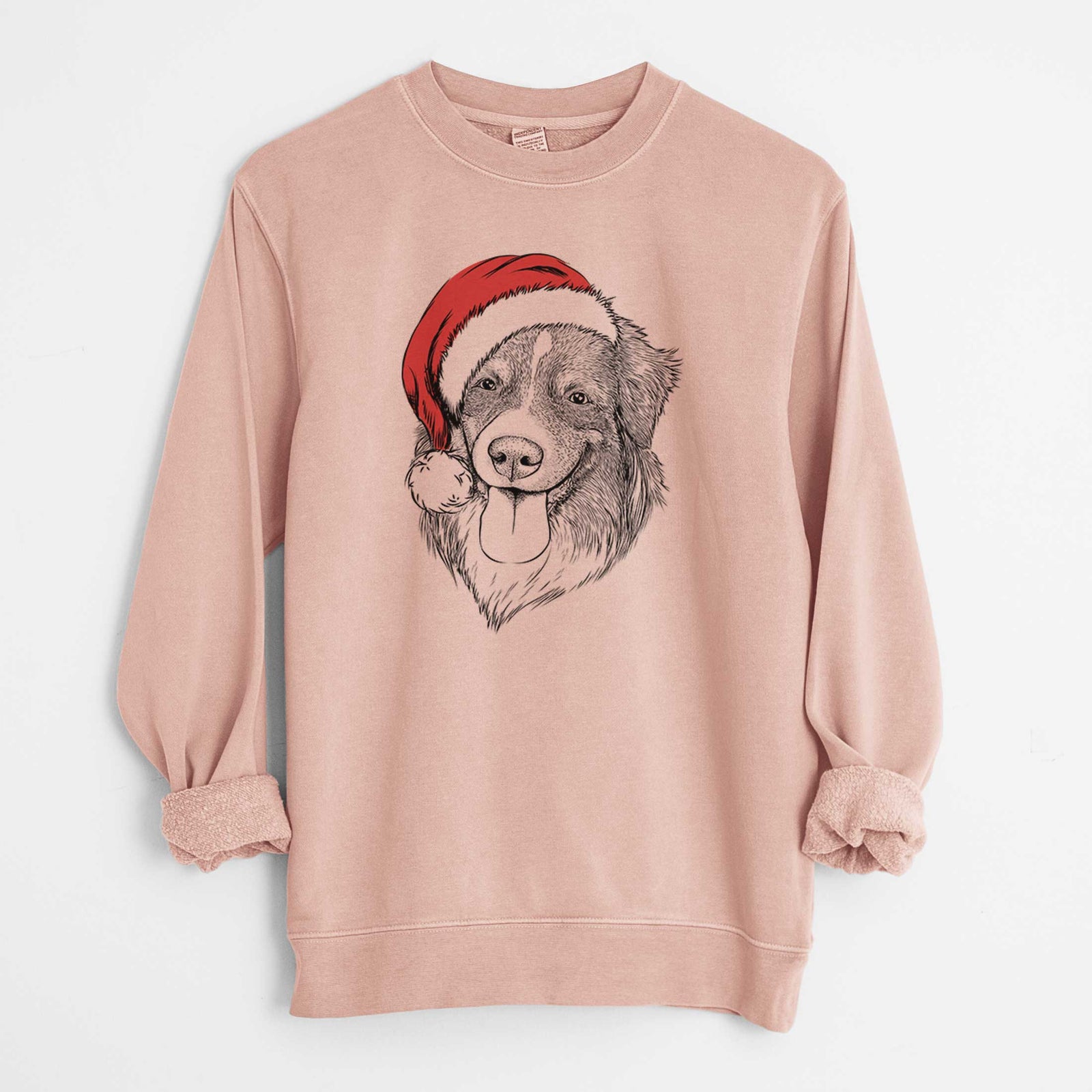Santa Siena the Australian Shepherd - Unisex Pigment Dyed Crew Sweatshirt