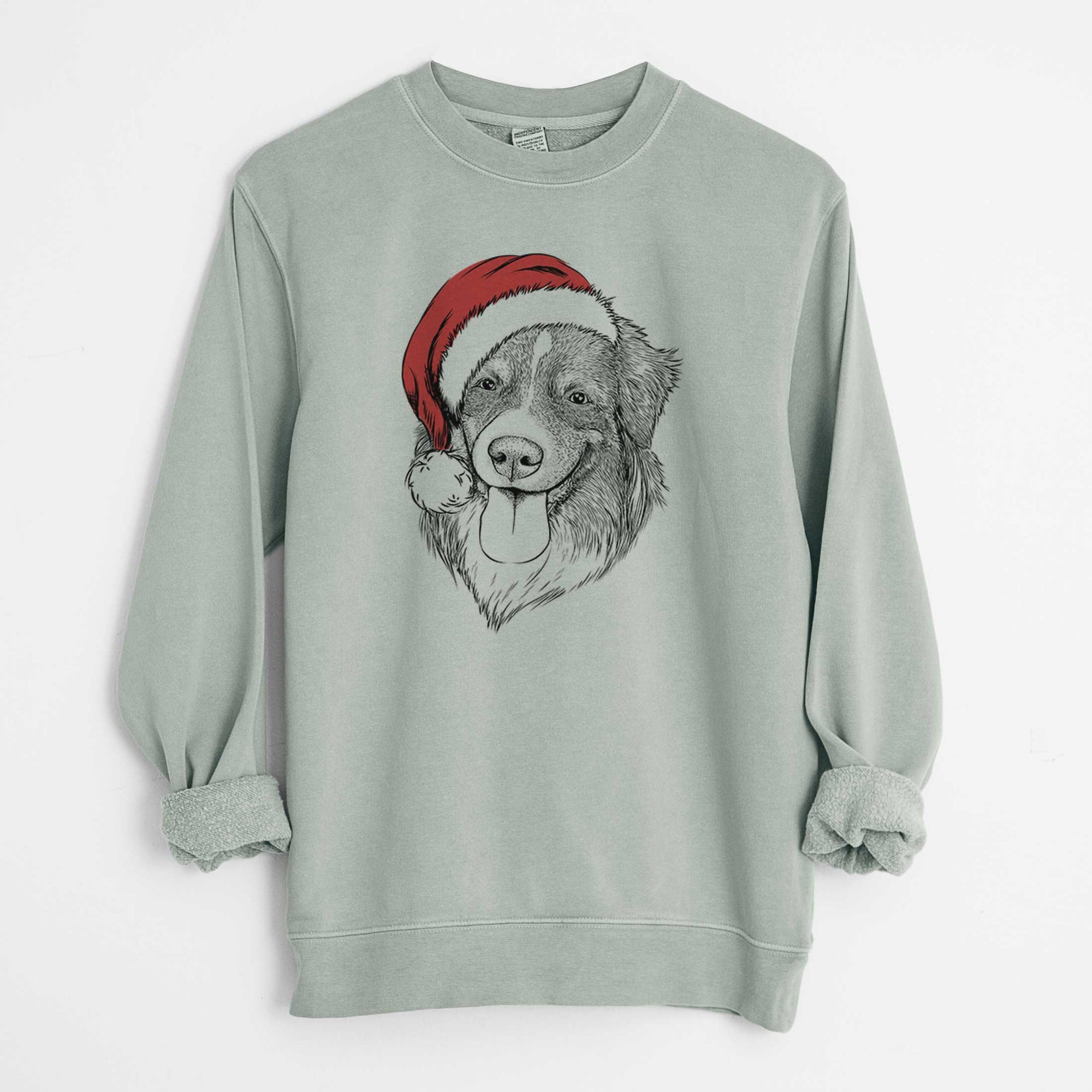 Santa Siena the Australian Shepherd - Unisex Pigment Dyed Crew Sweatshirt