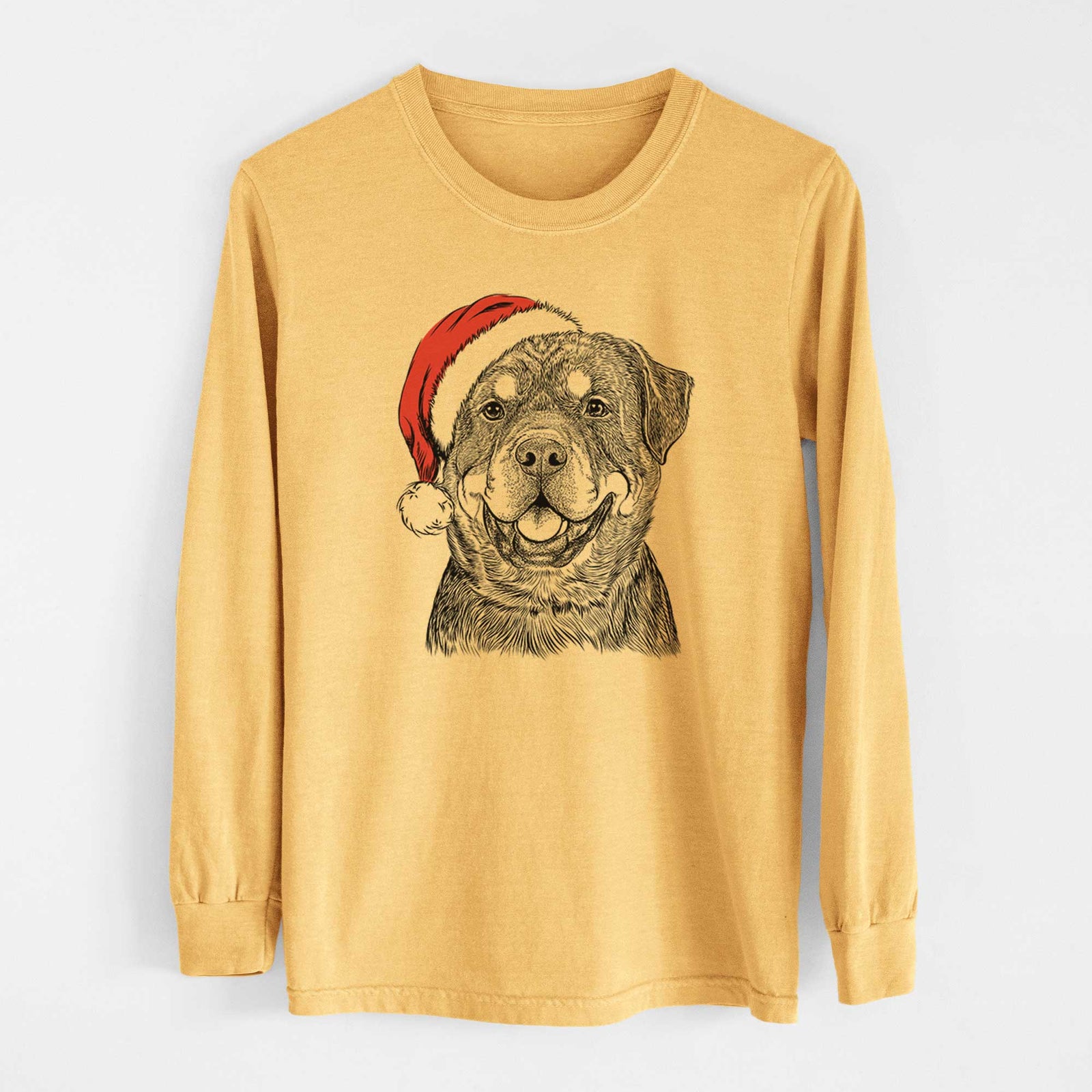 Santa Sig the Rottweiler - Heavyweight 100% Cotton Long Sleeve