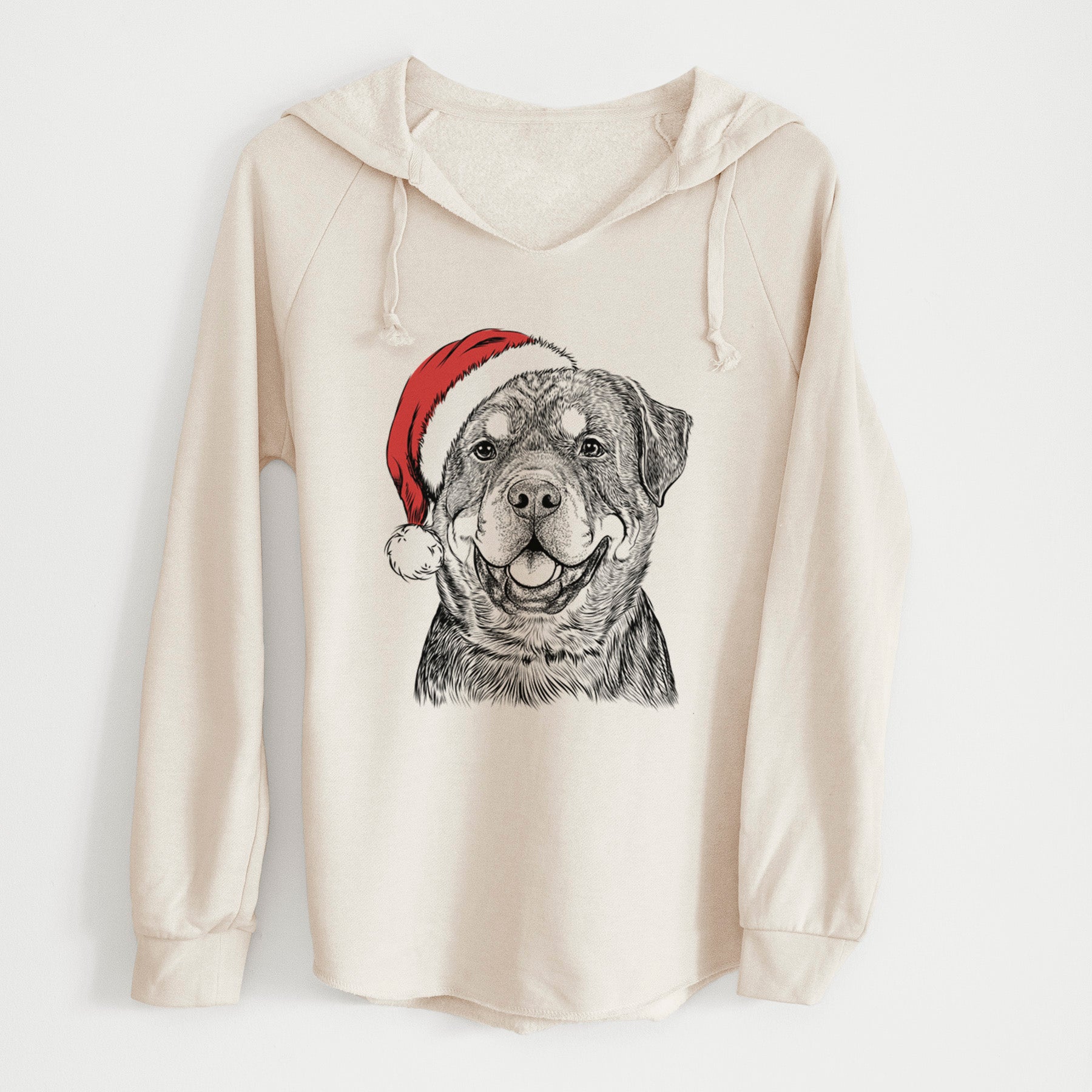 Santa Sig the Rottweiler - Cali Wave Hooded Sweatshirt