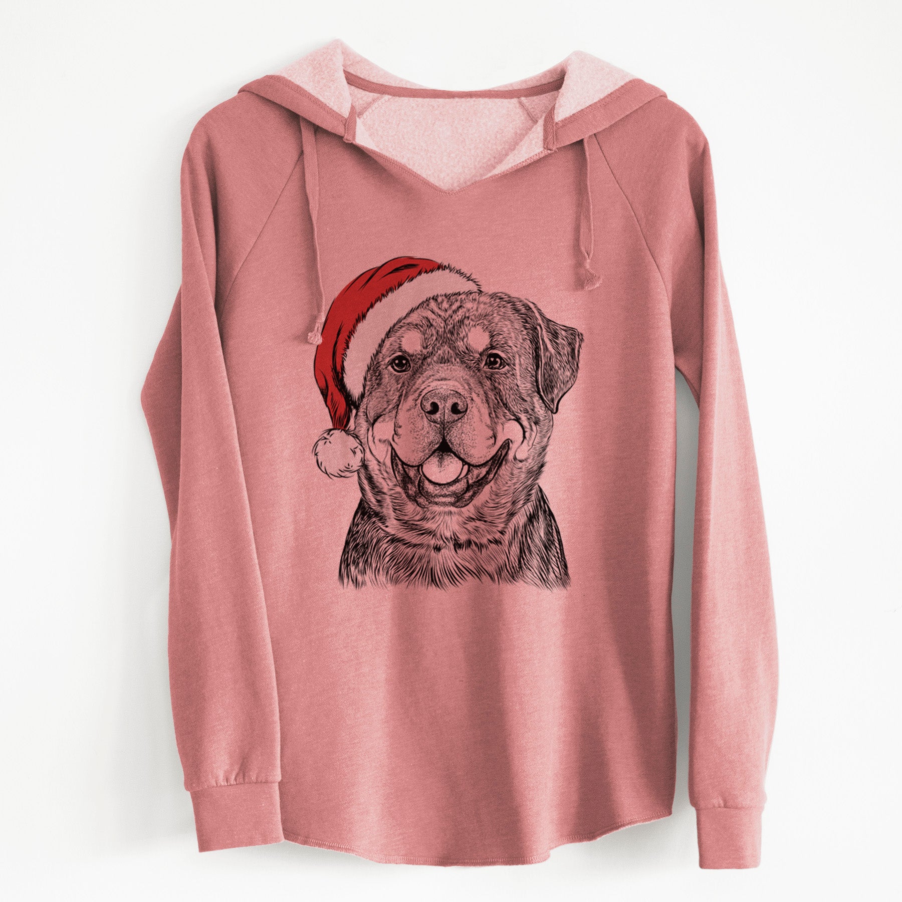 Santa Sig the Rottweiler - Cali Wave Hooded Sweatshirt