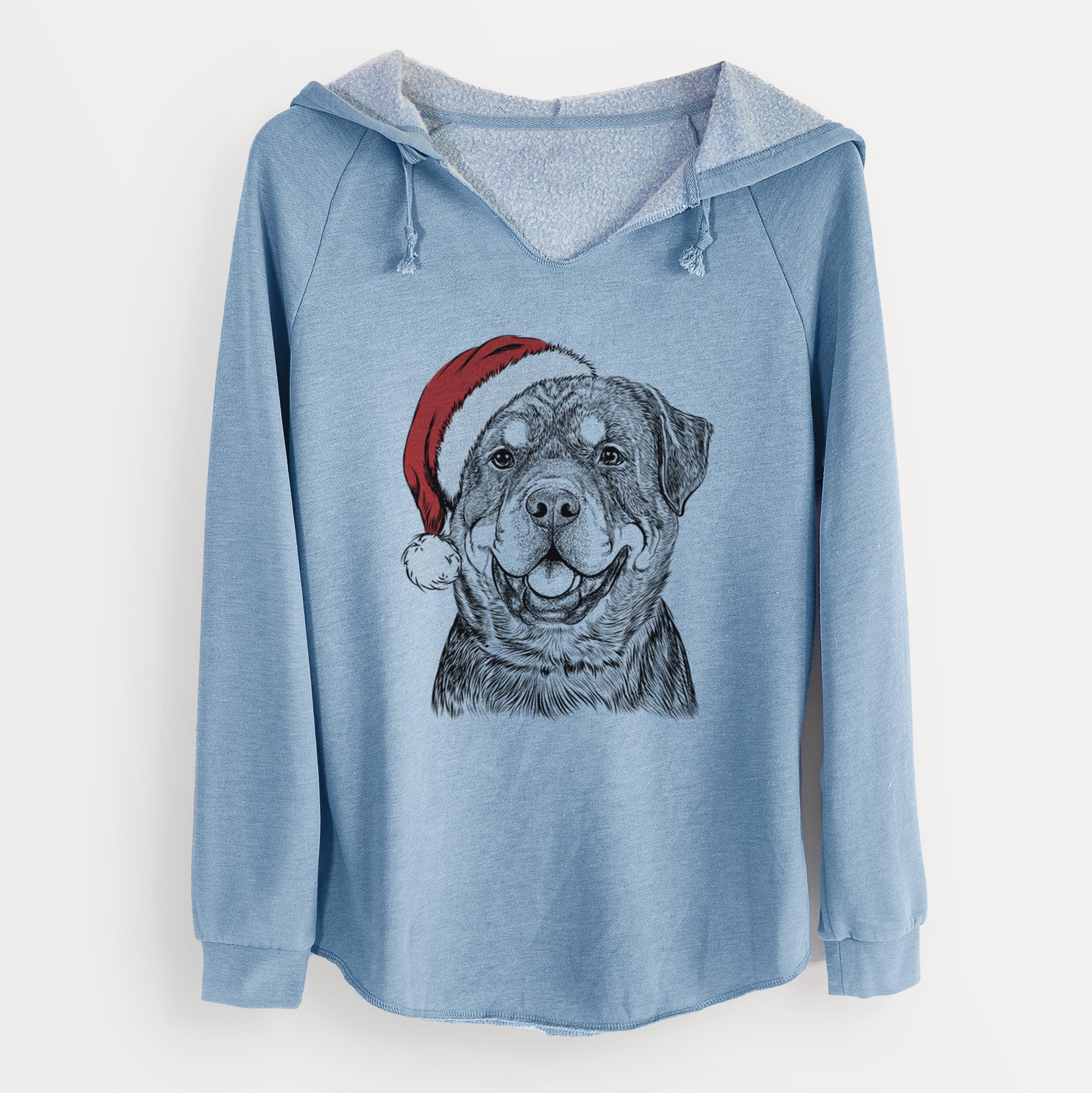 Santa Sig the Rottweiler - Cali Wave Hooded Sweatshirt