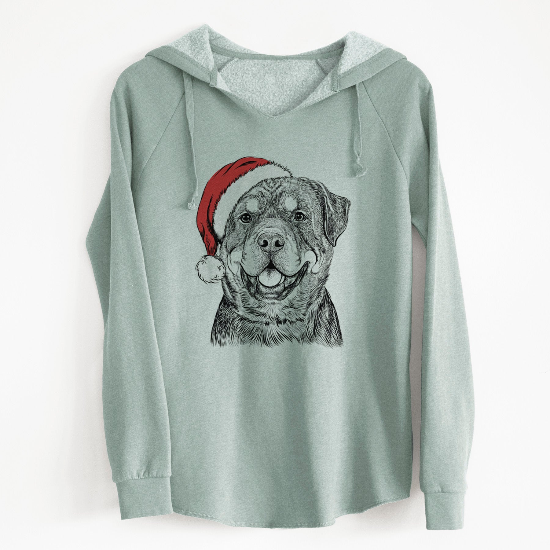 Santa Sig the Rottweiler - Cali Wave Hooded Sweatshirt