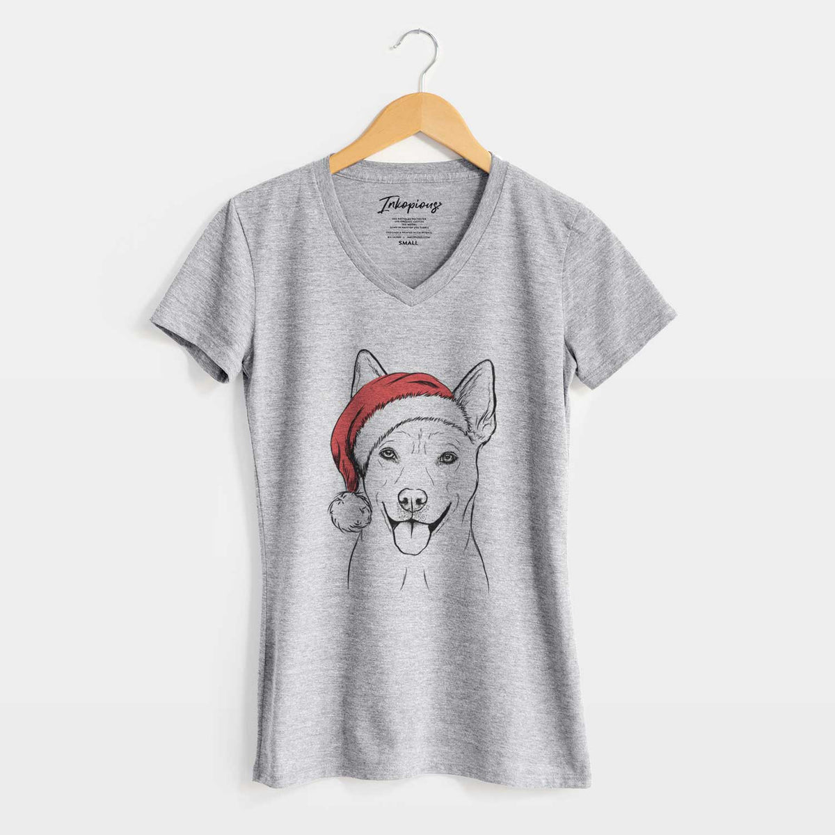 Santa Silly Lilly the Mixed Breed - Women's V-neck Shirt