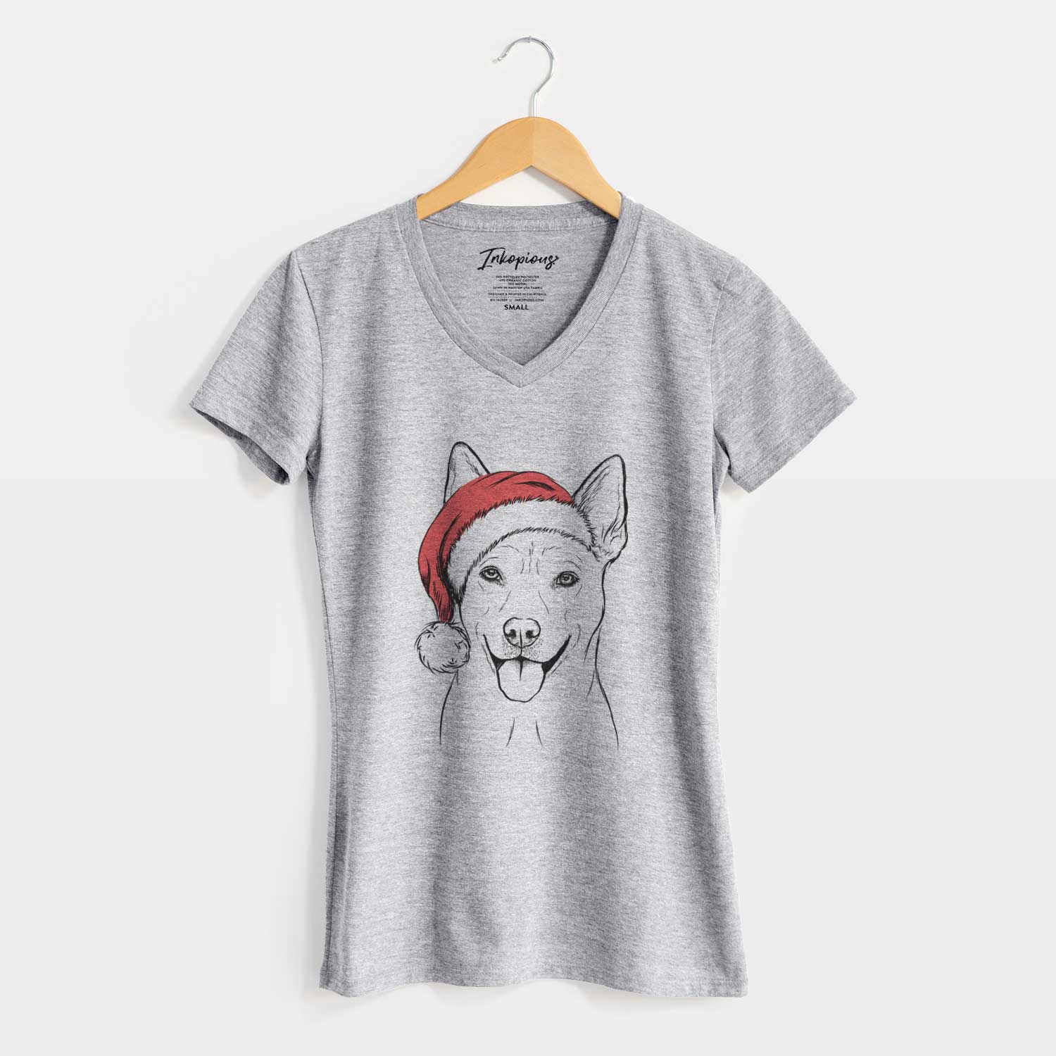 Santa Silly Lilly the Mixed Breed - Women's V-neck Shirt