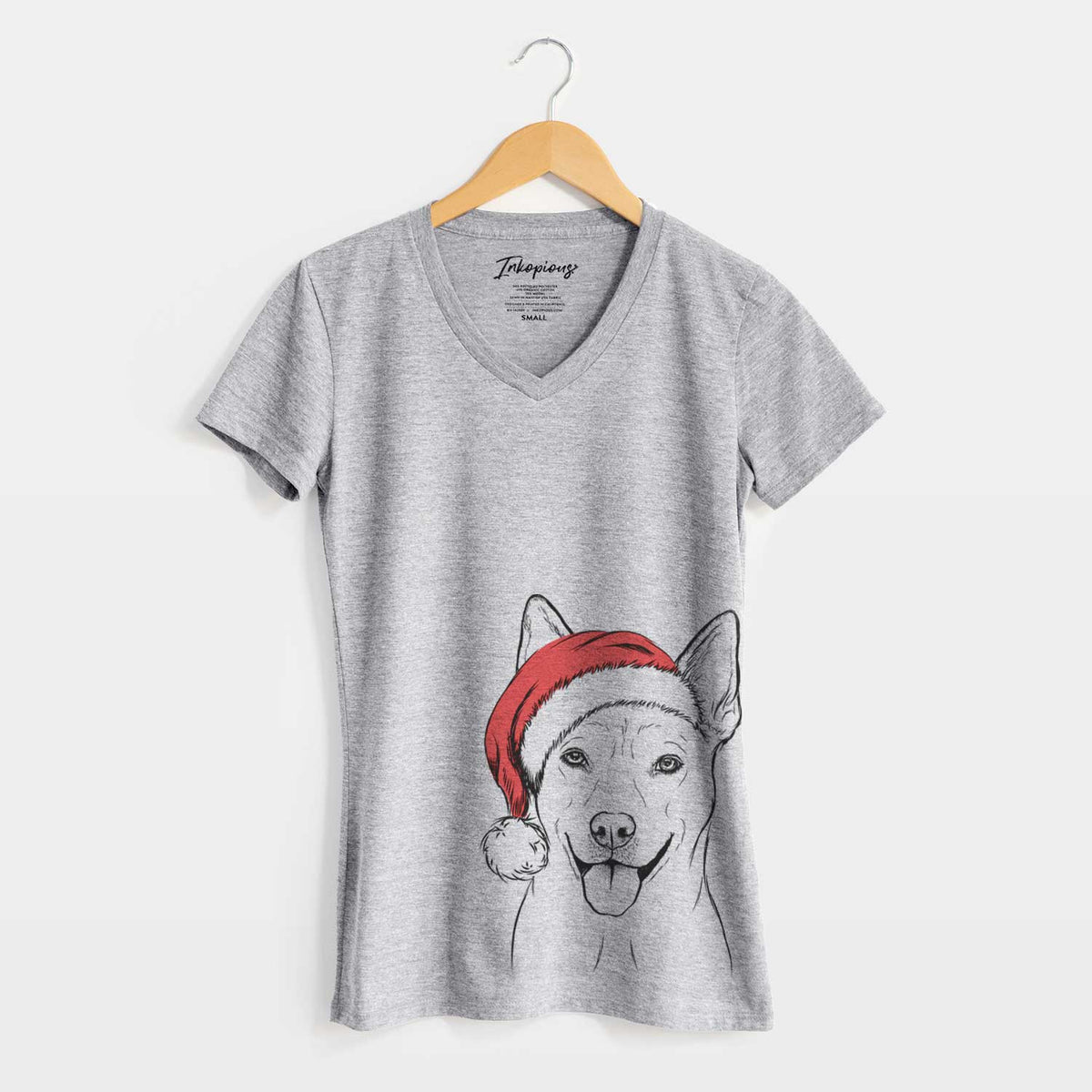 Santa Silly Lilly the Mixed Breed - Women's V-neck Shirt