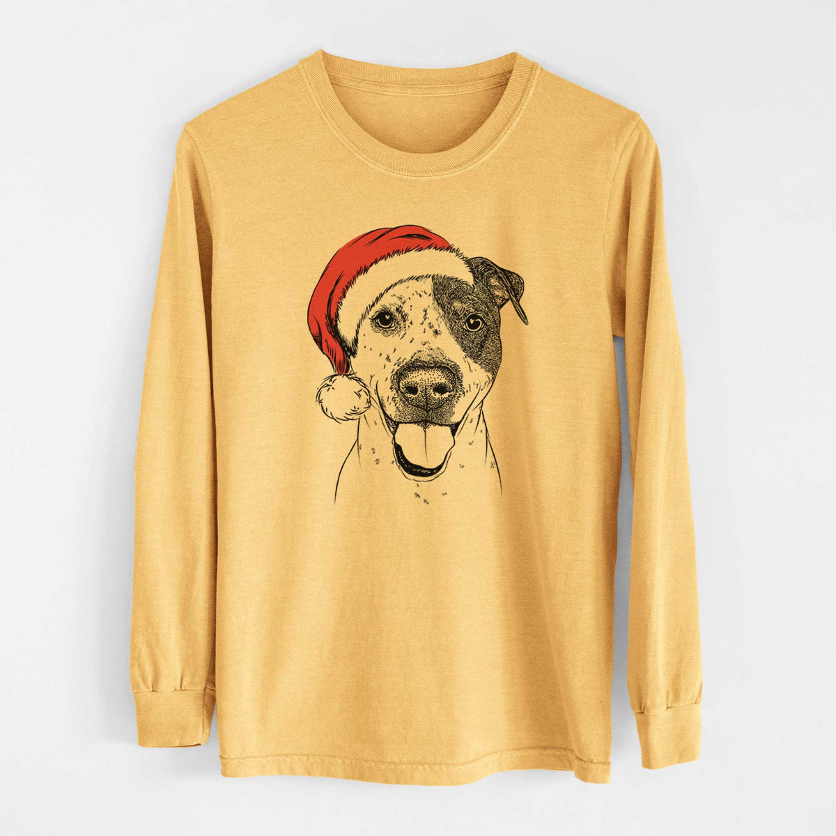Santa Simon the Mixed Breed - Heavyweight 100% Cotton Long Sleeve