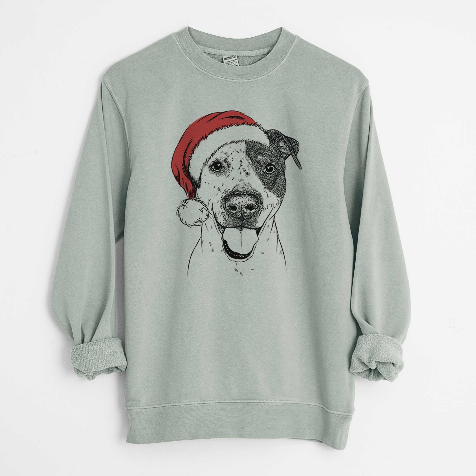 Santa Simon the Mixed Breed - Unisex Pigment Dyed Crew Sweatshirt