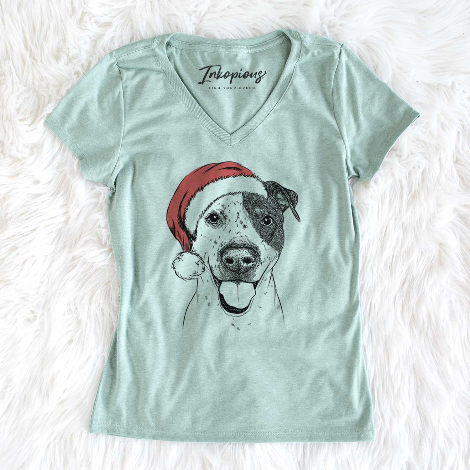 Santa Simon the Mixed Breed - Women's V-neck Shirt