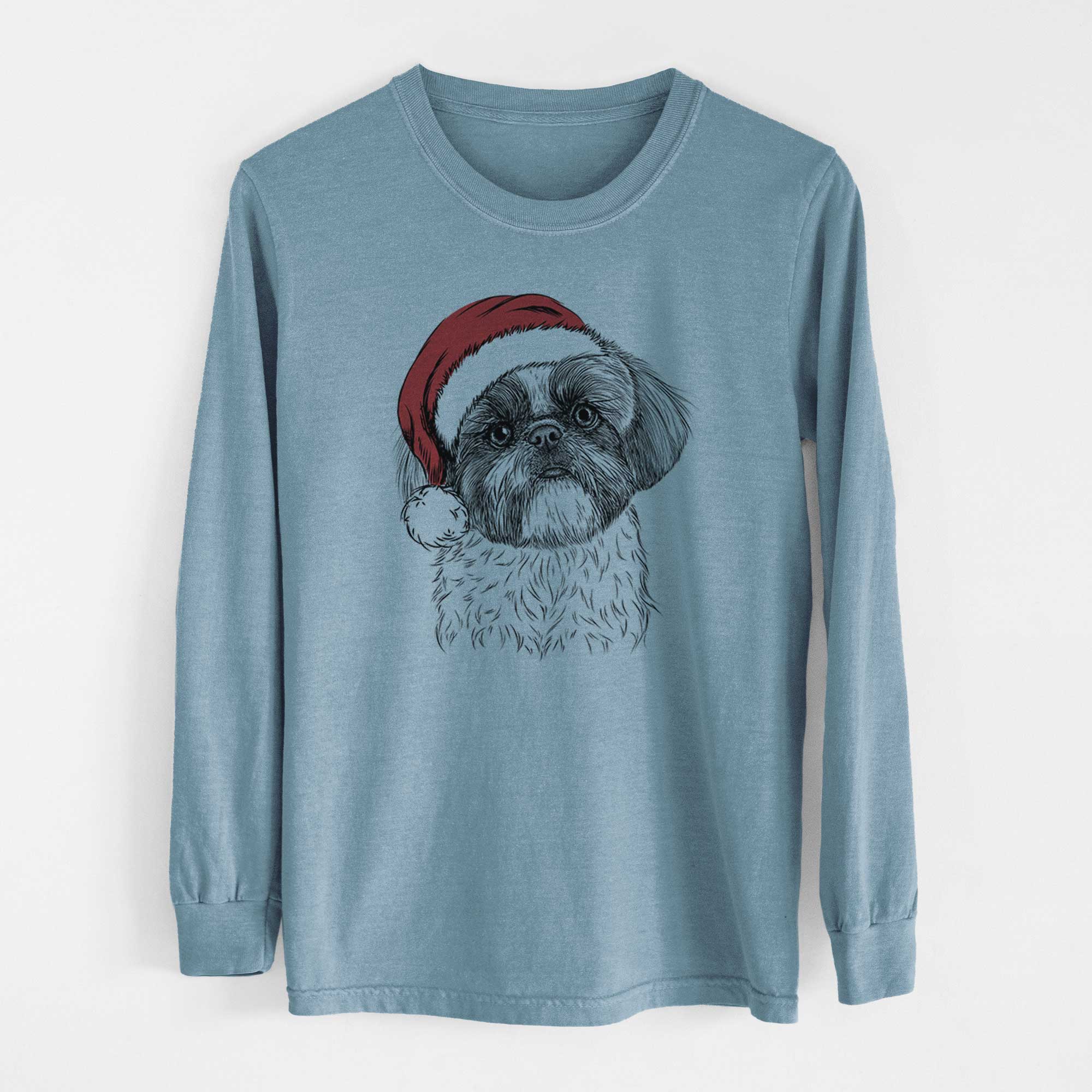 Santa Simon the Shih Tzu - Heavyweight 100% Cotton Long Sleeve