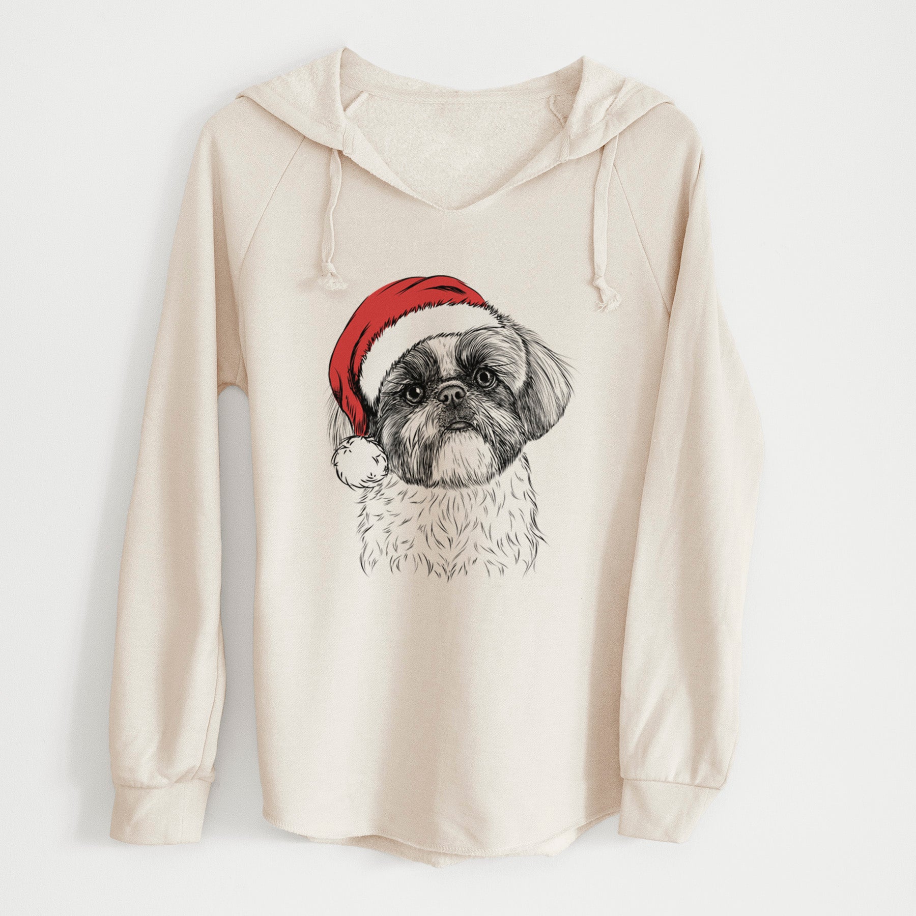 Santa Simon the Shih Tzu - Cali Wave Hooded Sweatshirt