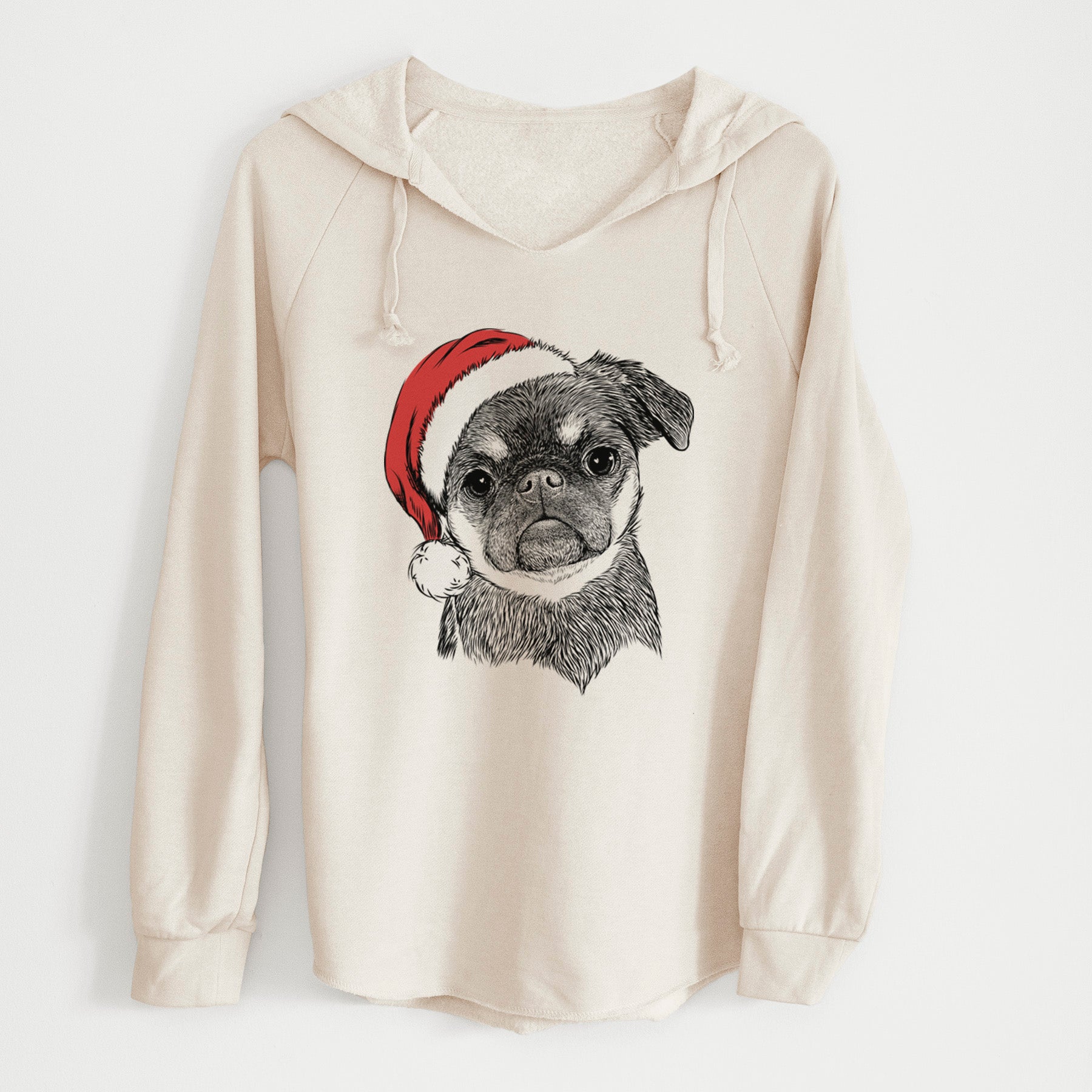 Santa Simone the Brussels Griffon - Cali Wave Hooded Sweatshirt