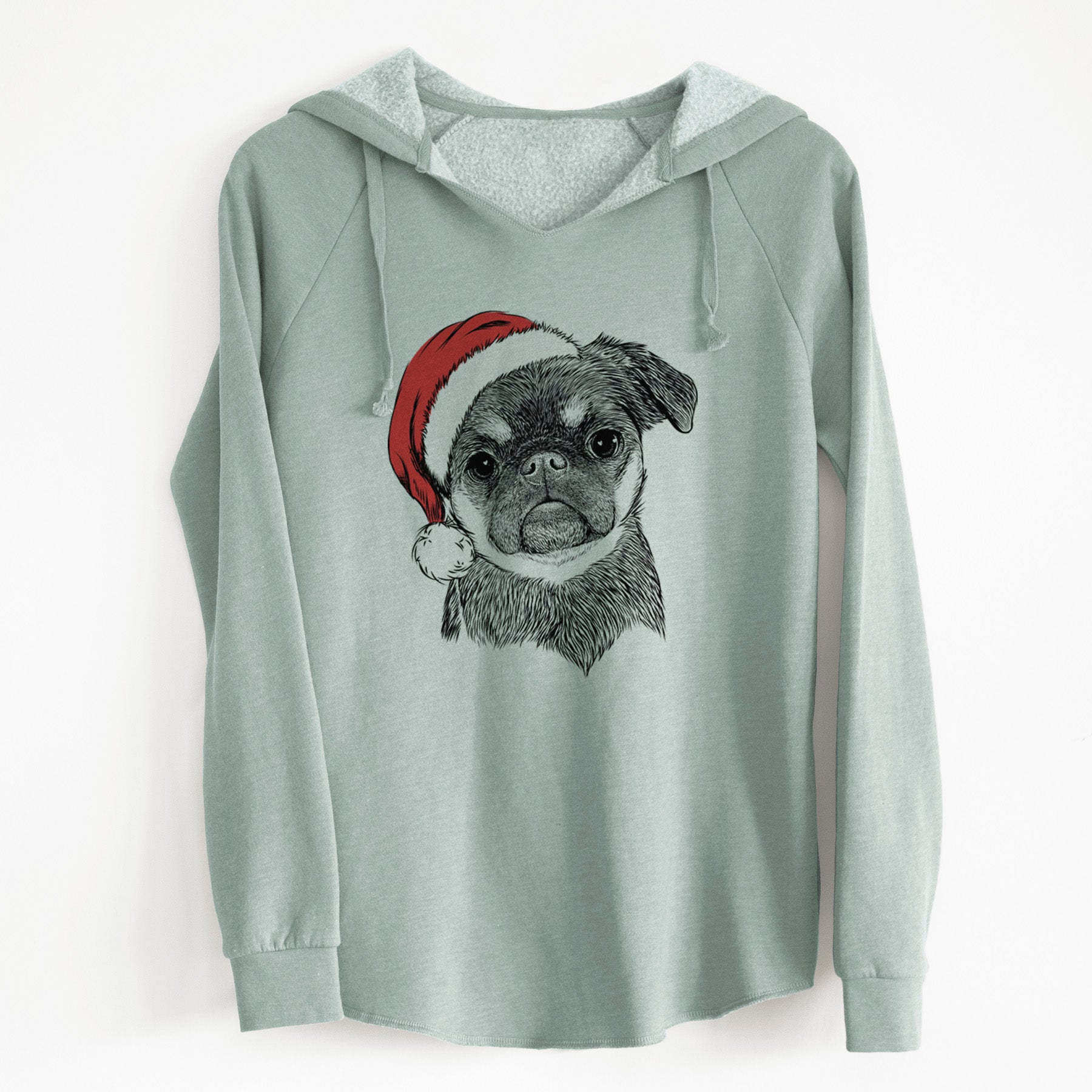 Santa Simone the Brussels Griffon - Cali Wave Hooded Sweatshirt