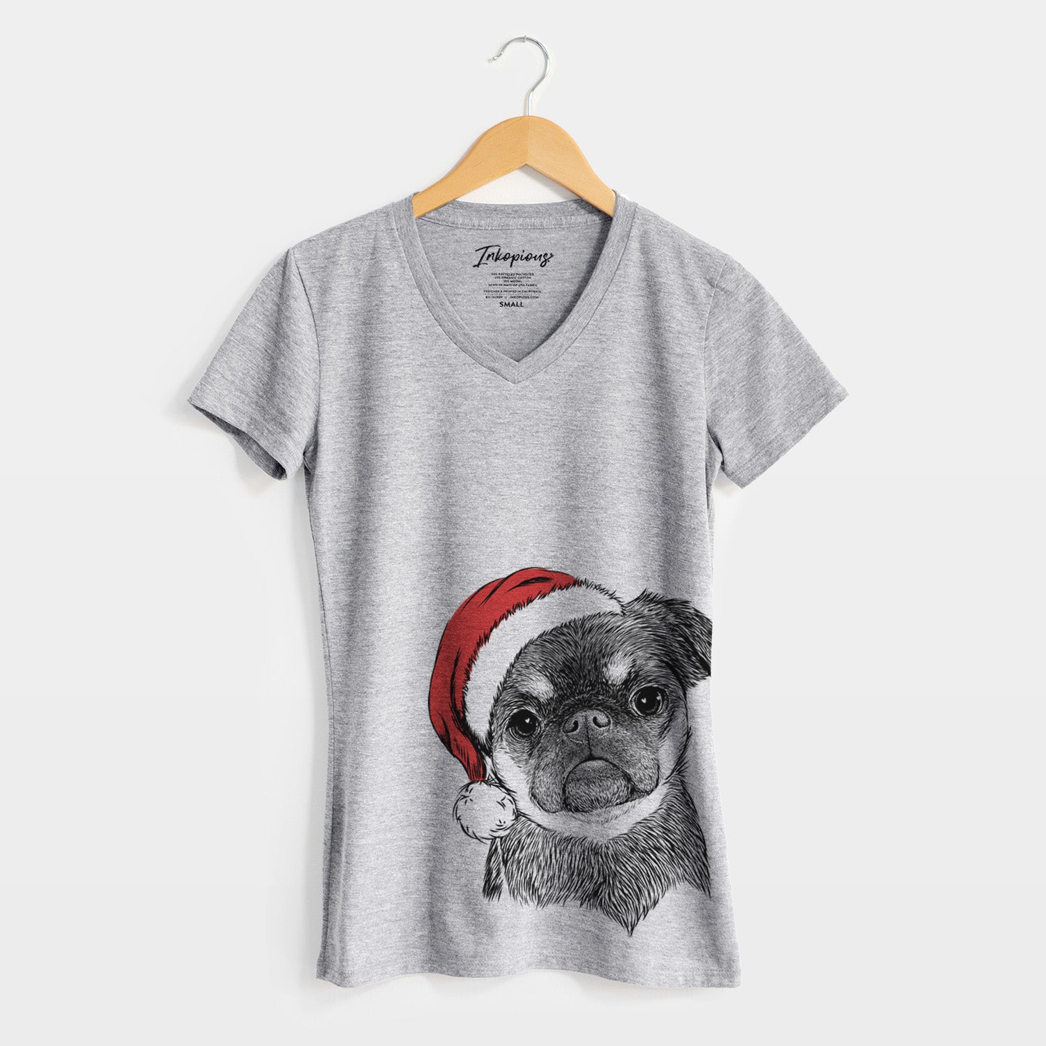 Santa Simone the Brussels Griffon - Women's Perfect V-neck Shirt