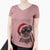 Santa Simone the Brussels Griffon - Women's Perfect V-neck Shirt