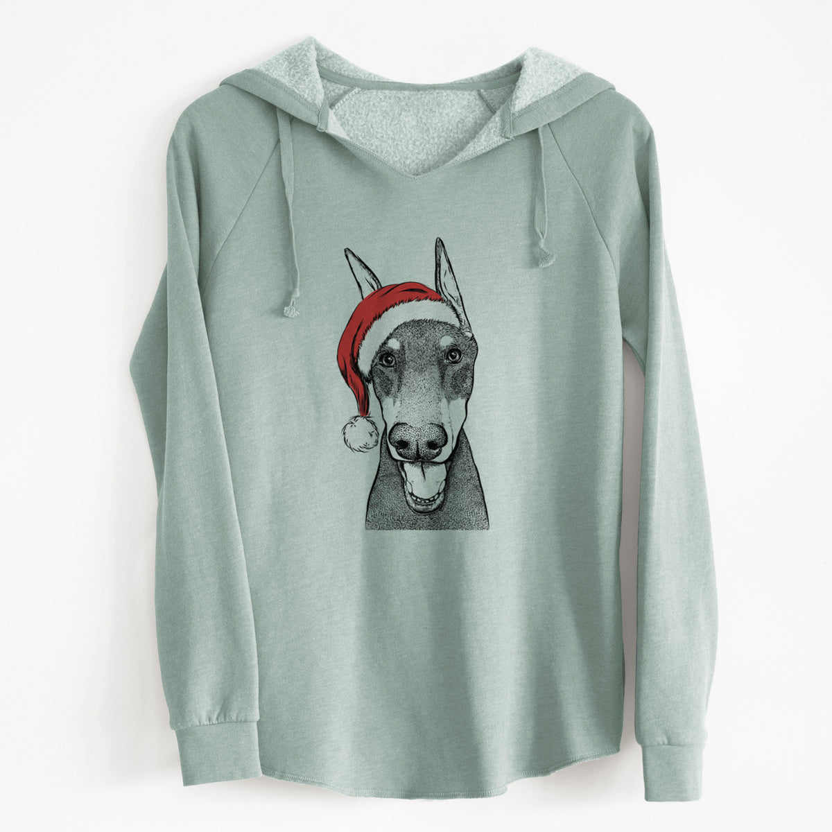 Santa Sir Duke the Doberman Pinscher - Cali Wave Hooded Sweatshirt