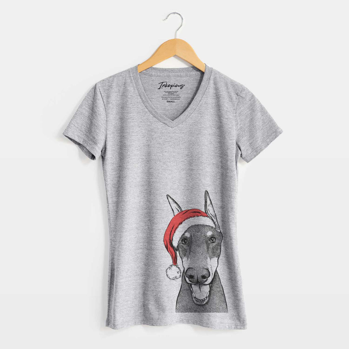 Santa Sir Duke the Doberman Pinscher - Women's V-neck Shirt