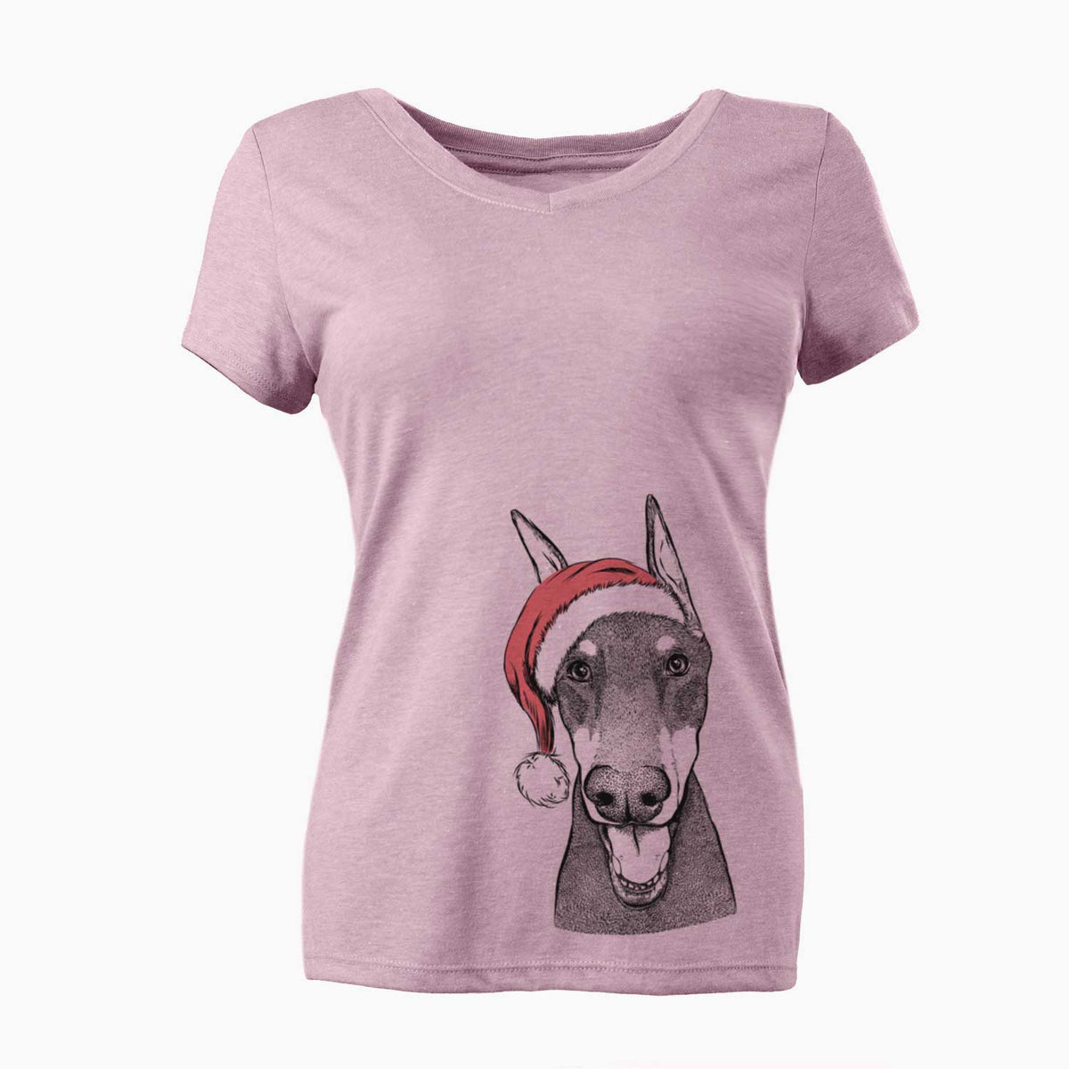 Santa Sir Duke the Doberman Pinscher - Women's V-neck Shirt