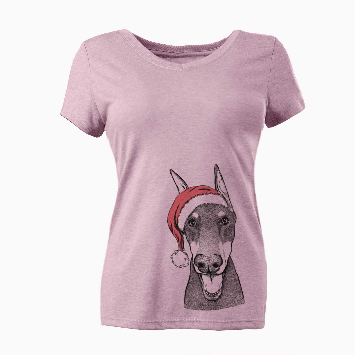 Santa Sir Duke the Doberman Pinscher - Women's V-neck Shirt