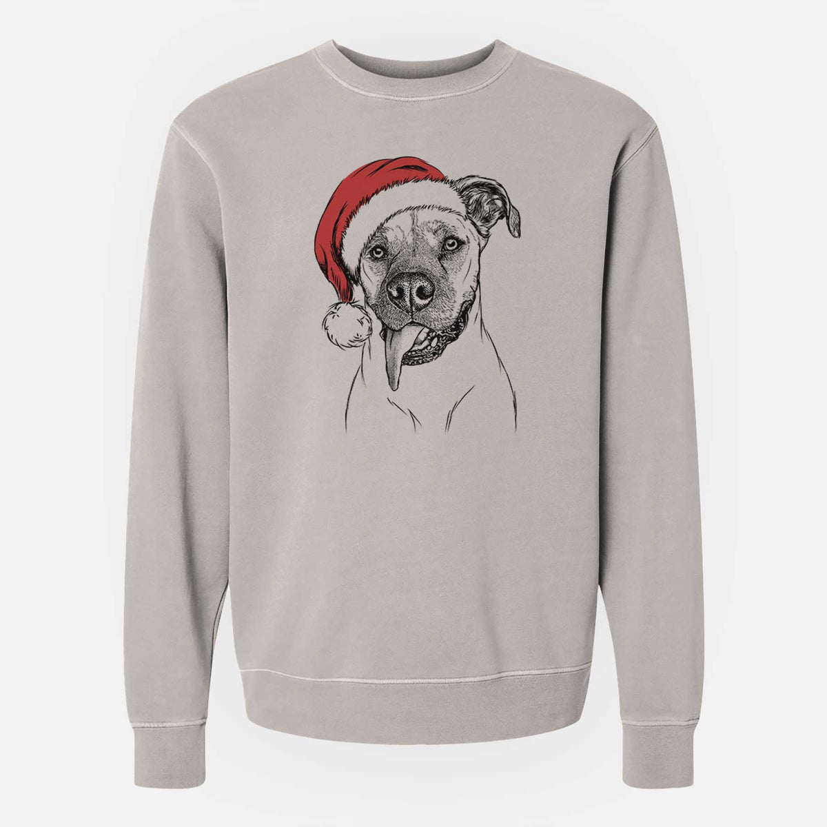 Santa Sir Jake the Boxer - Unisex Pigment Dyed Crew Sweatshirt