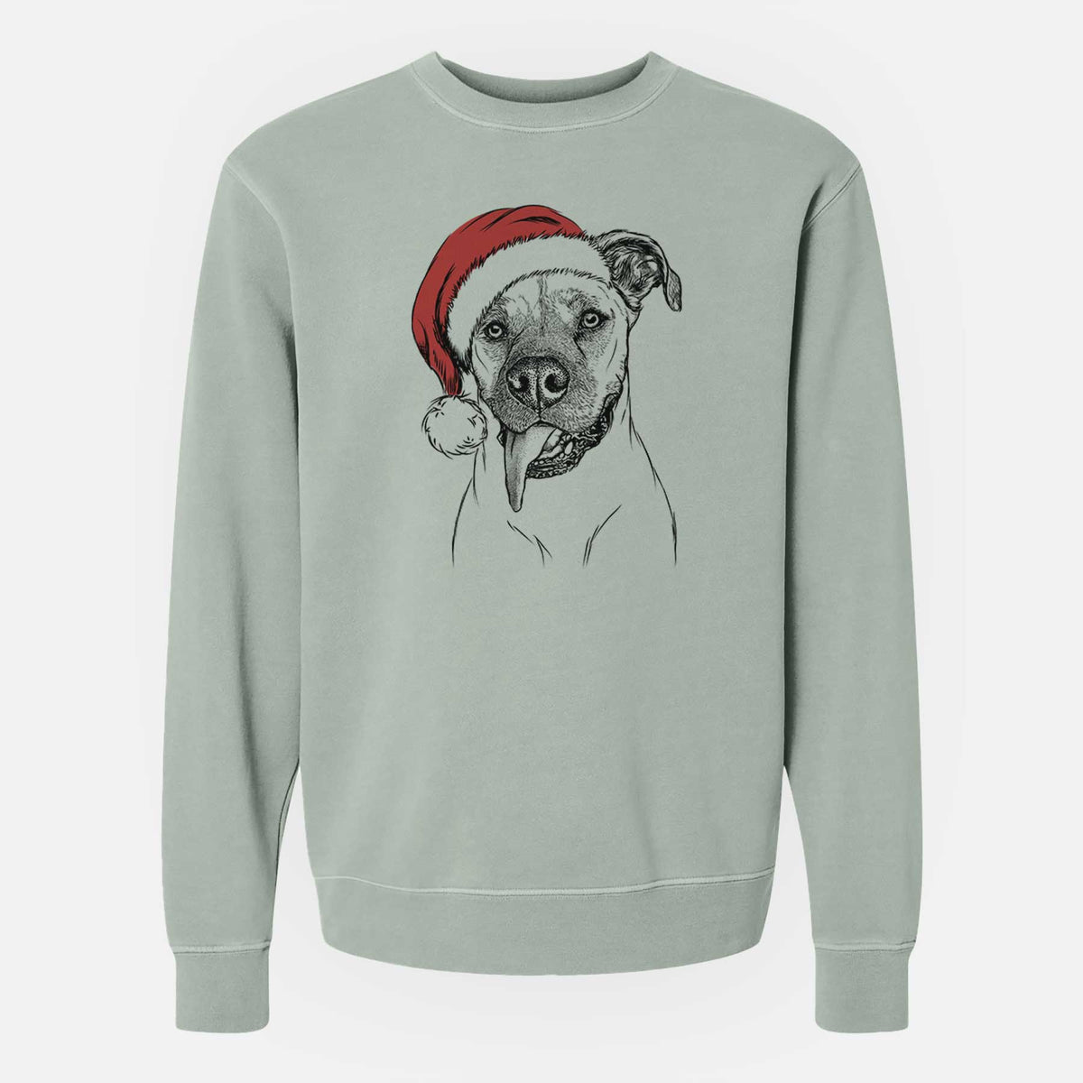 Santa Sir Jake the Boxer - Unisex Pigment Dyed Crew Sweatshirt