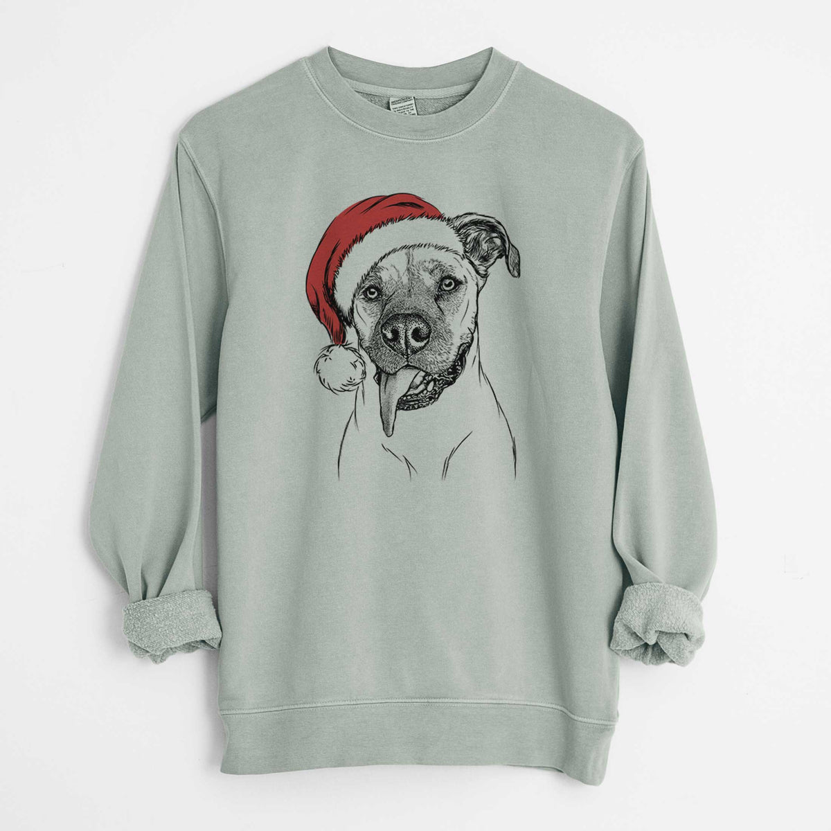 Santa Sir Jake the Boxer - Unisex Pigment Dyed Crew Sweatshirt