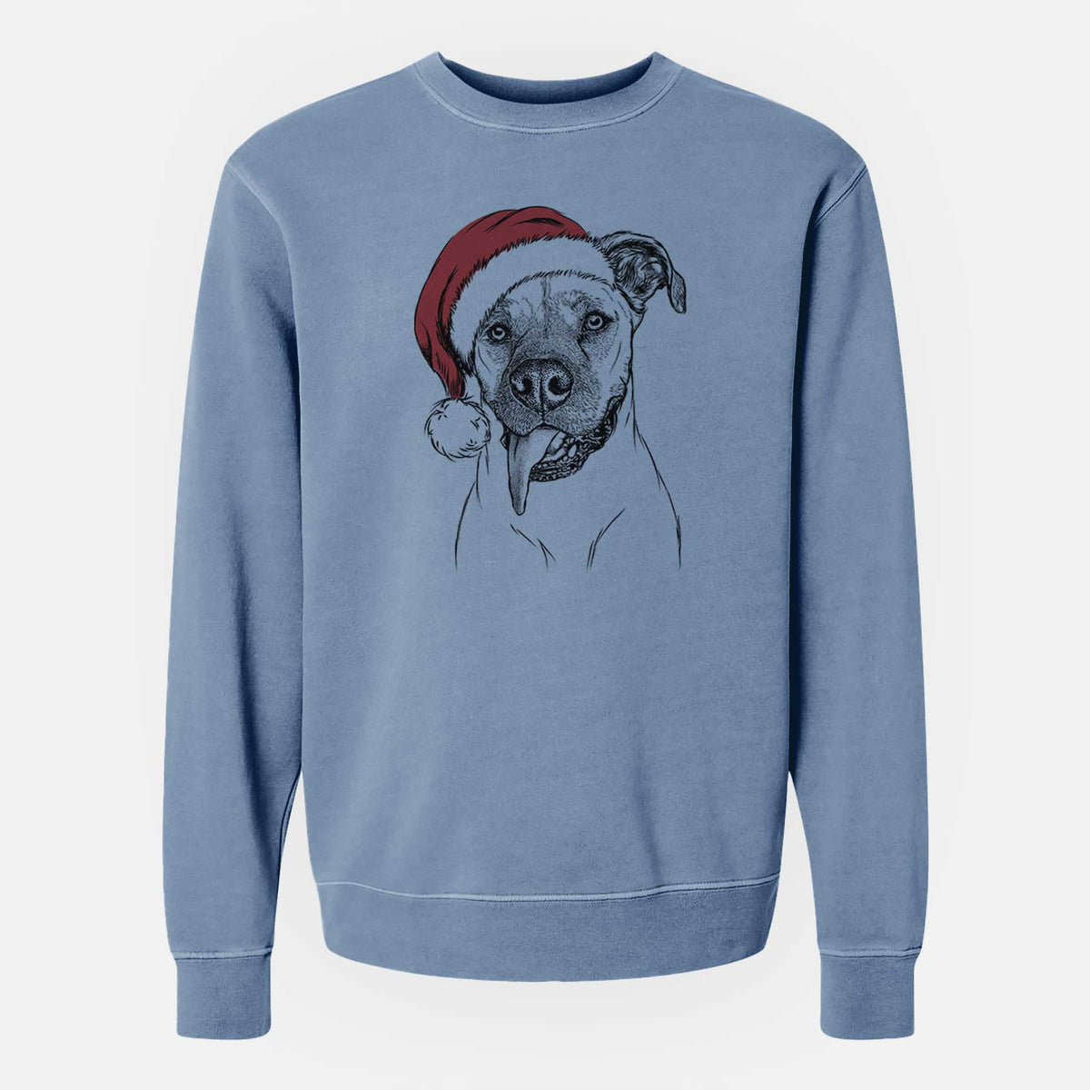 Santa Sir Jake the Boxer - Unisex Pigment Dyed Crew Sweatshirt