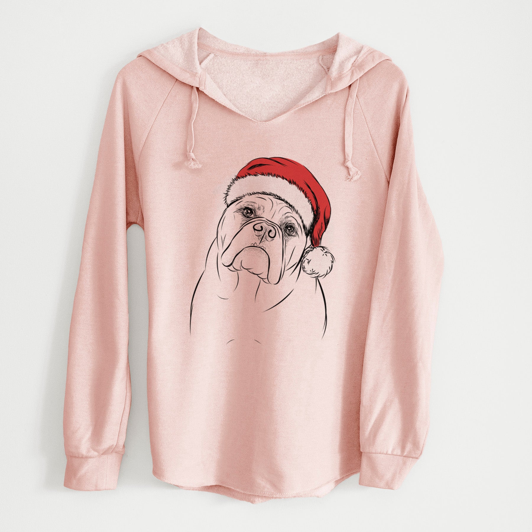 Santa Sir Louis the English Bulldog - Cali Wave Hooded Sweatshirt