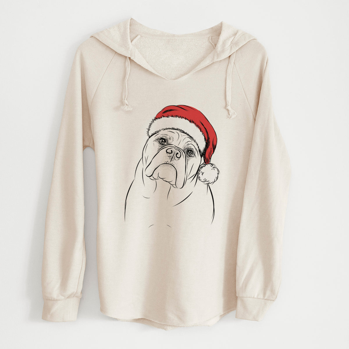 Santa Sir Louis the English Bulldog - Cali Wave Hooded Sweatshirt