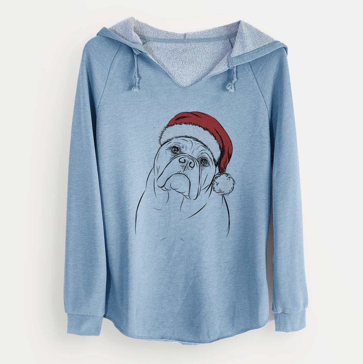 Santa Sir Louis the English Bulldog - Cali Wave Hooded Sweatshirt