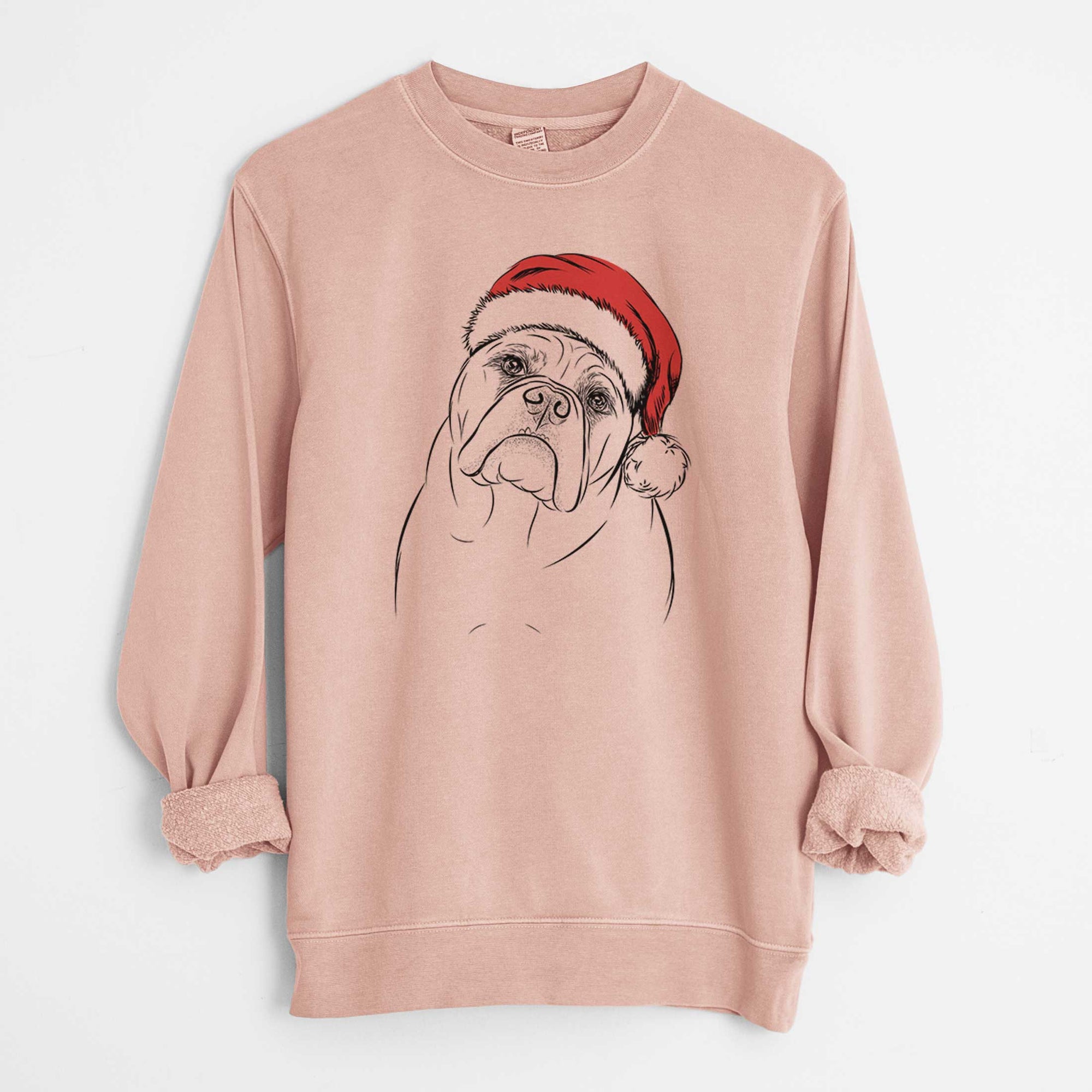 Santa Sir Louis the English Bulldog - Unisex Pigment Dyed Crew Sweatshirt