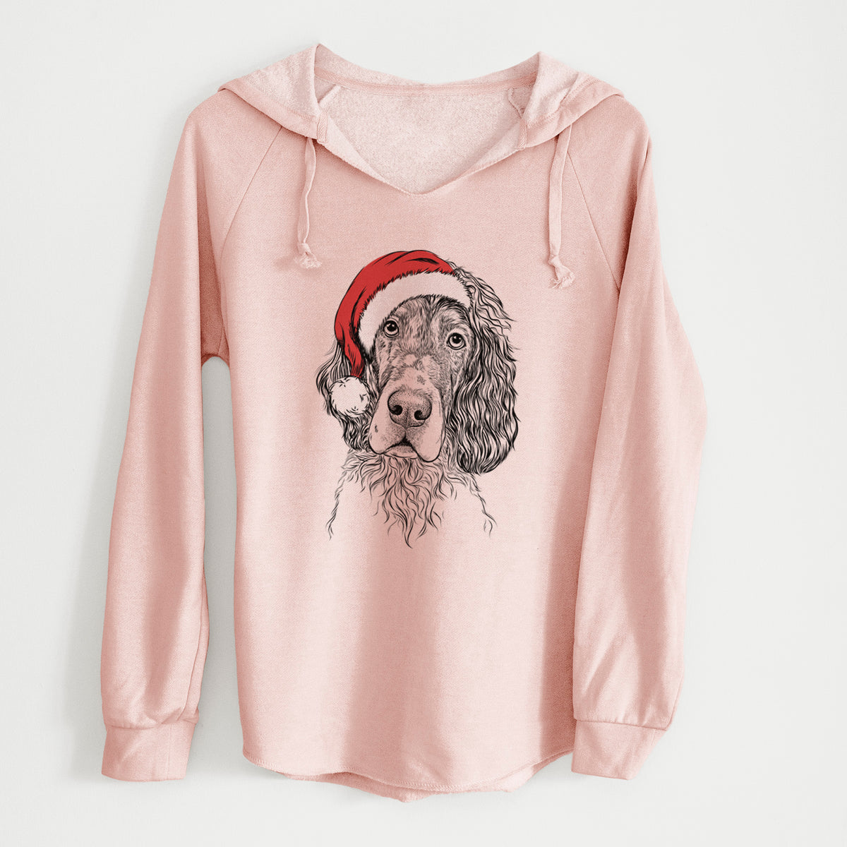 Santa Sir Rexford the Blue Belton English Setter - Cali Wave Hooded Sweatshirt