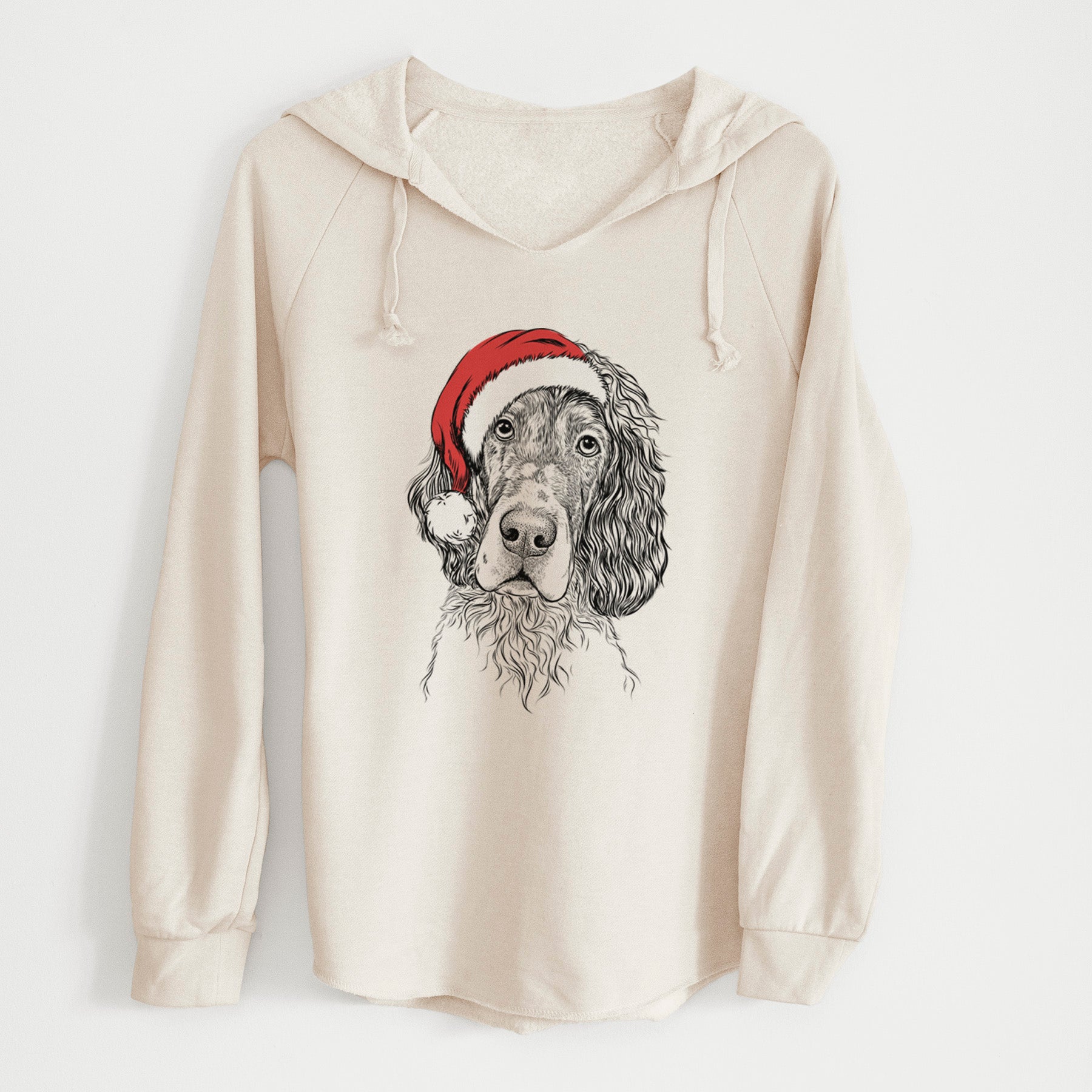 Santa Sir Rexford the Blue Belton English Setter - Cali Wave Hooded Sweatshirt