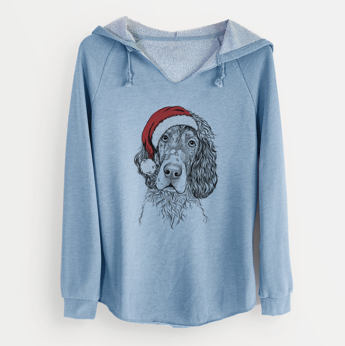 Santa Sir Rexford the Blue Belton English Setter - Cali Wave Hooded Sweatshirt